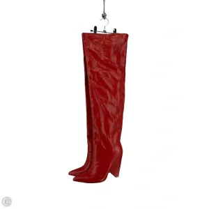Boots Knee Heels By Cmc In Red, Size: 10 Elegant Silhouette Cozy Glam