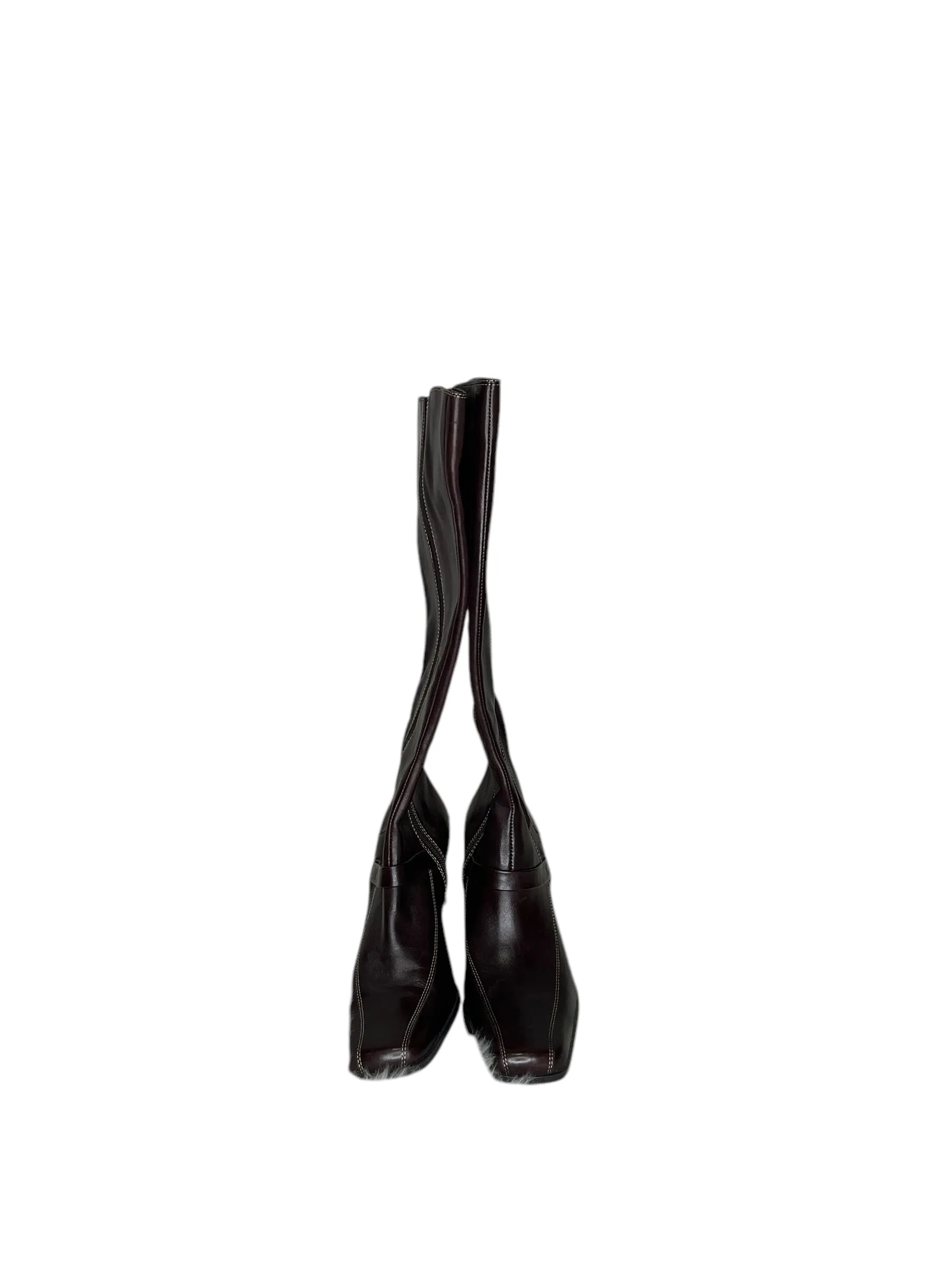 Fashion All Day Boots Knee Heels By Anne Klein In Brown, Size: 7.5