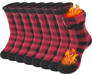SPST Warm Thermal Socks, Men Women Winter Extra Thick Insulated Fuzzy Heated Heavy Crew Boot Socks for Cold Weather