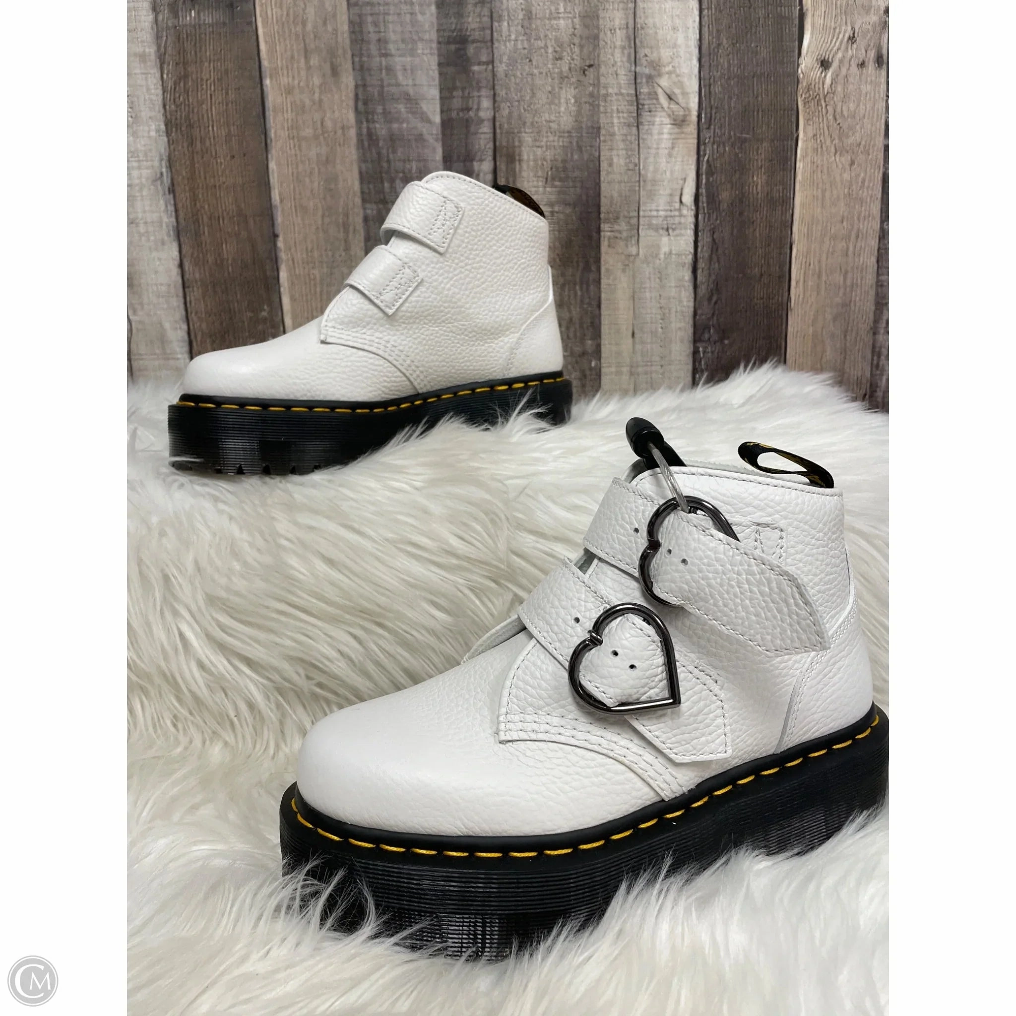 Boots Ankle Heels By Dr Martens In White, Size: 7 ground grip
