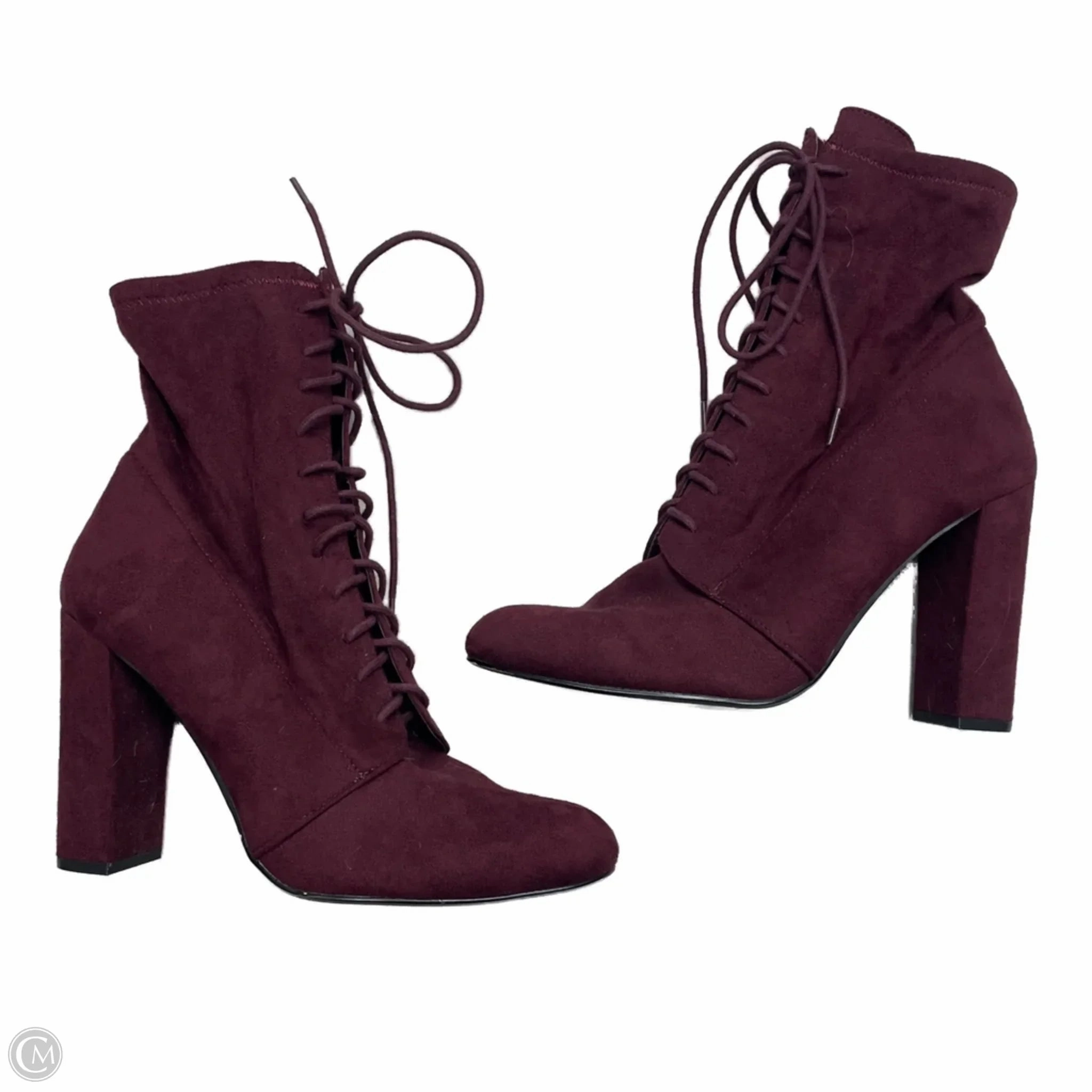 No Pressure Boots Ankle Heels By Steve Madden In Purple, Size: 9