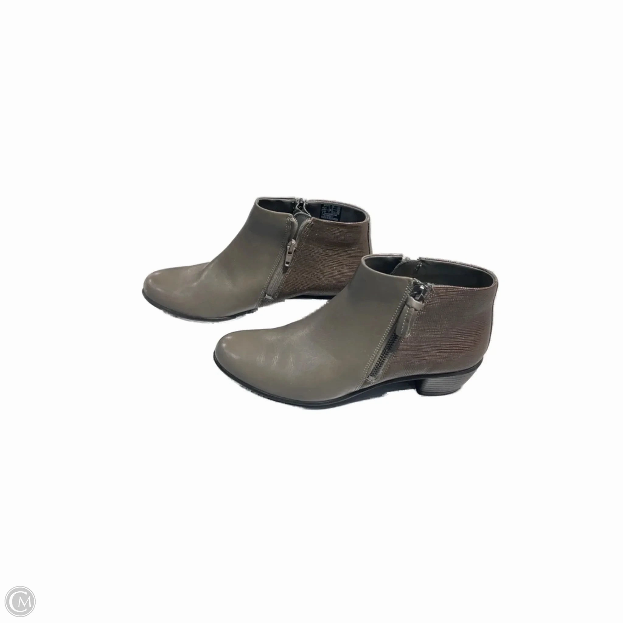 Boots Ankle Heels By Ecco In Grey, Size: 8 Steel Cap