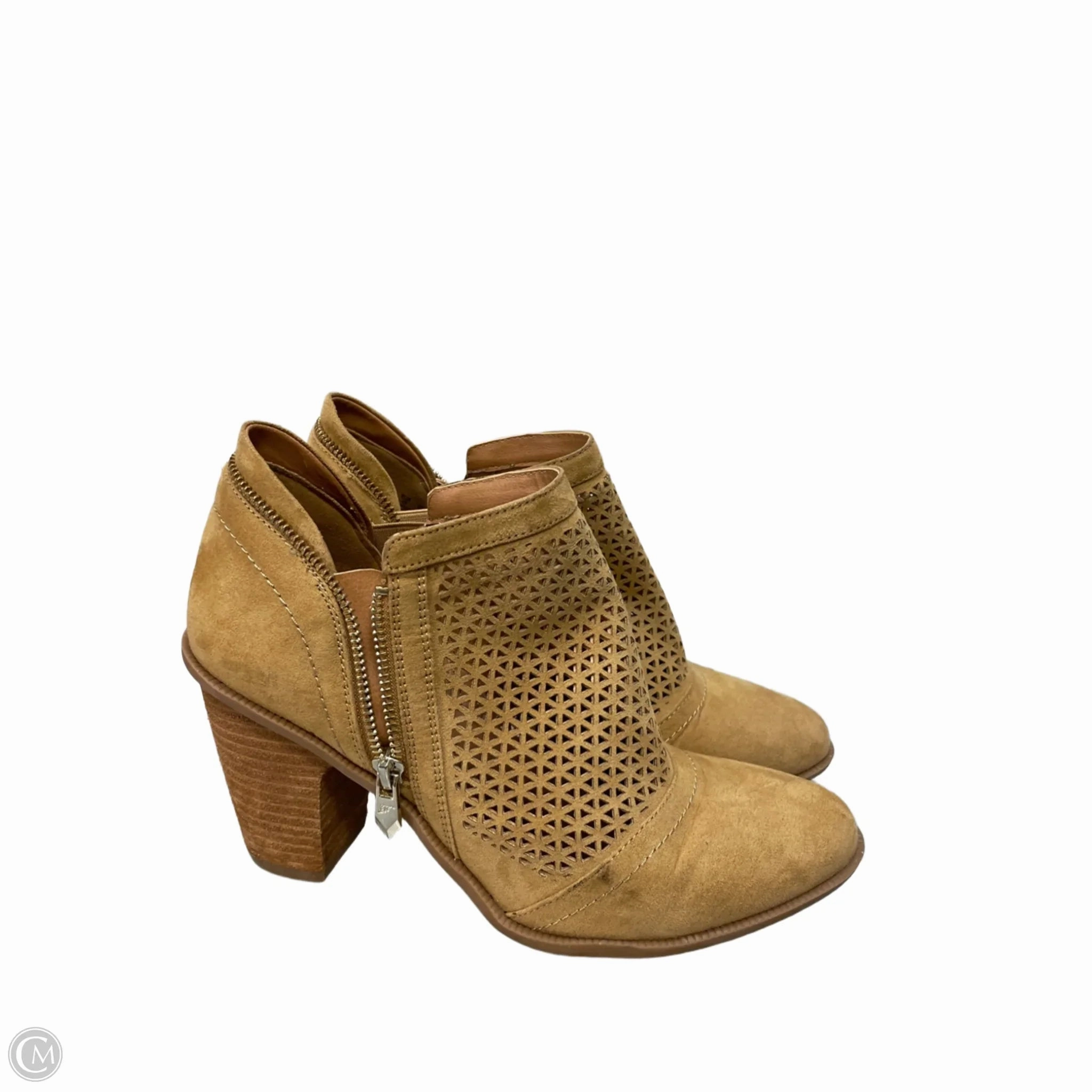Boots Ankle Heels By Fergie In Tan, Size: 10 Eco Material Cold Weather Commuter Outdoor Tough