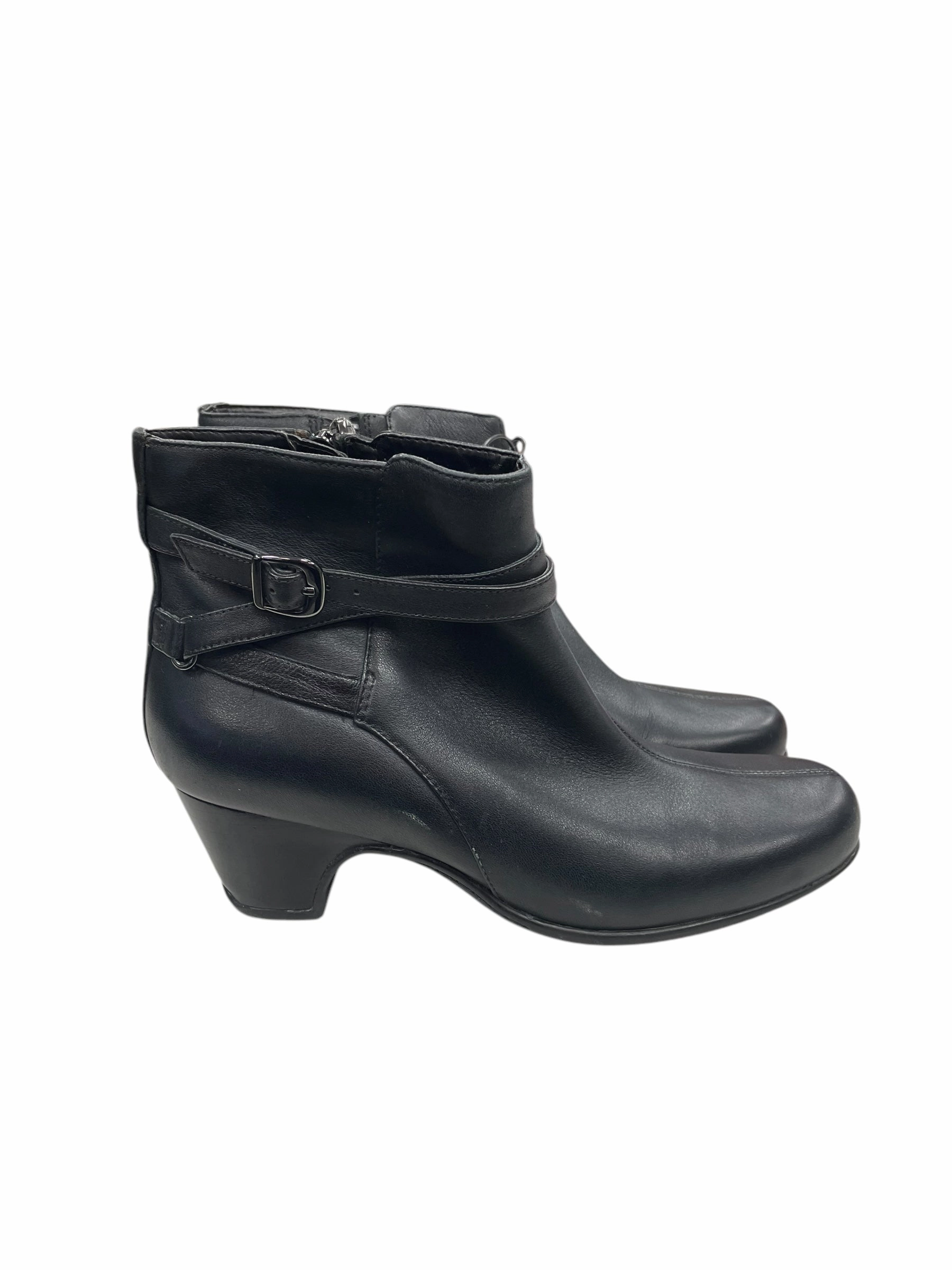 Boots Ankle Heels By Clarks In Black, Size: 7.5 Reinforced Form Weekend Wanderer