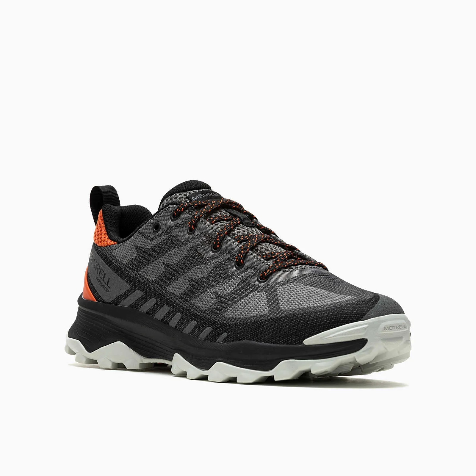 Men's Merrell Speed Eco Waterproof Charcoal/Tangerine Oversized Footbed Support