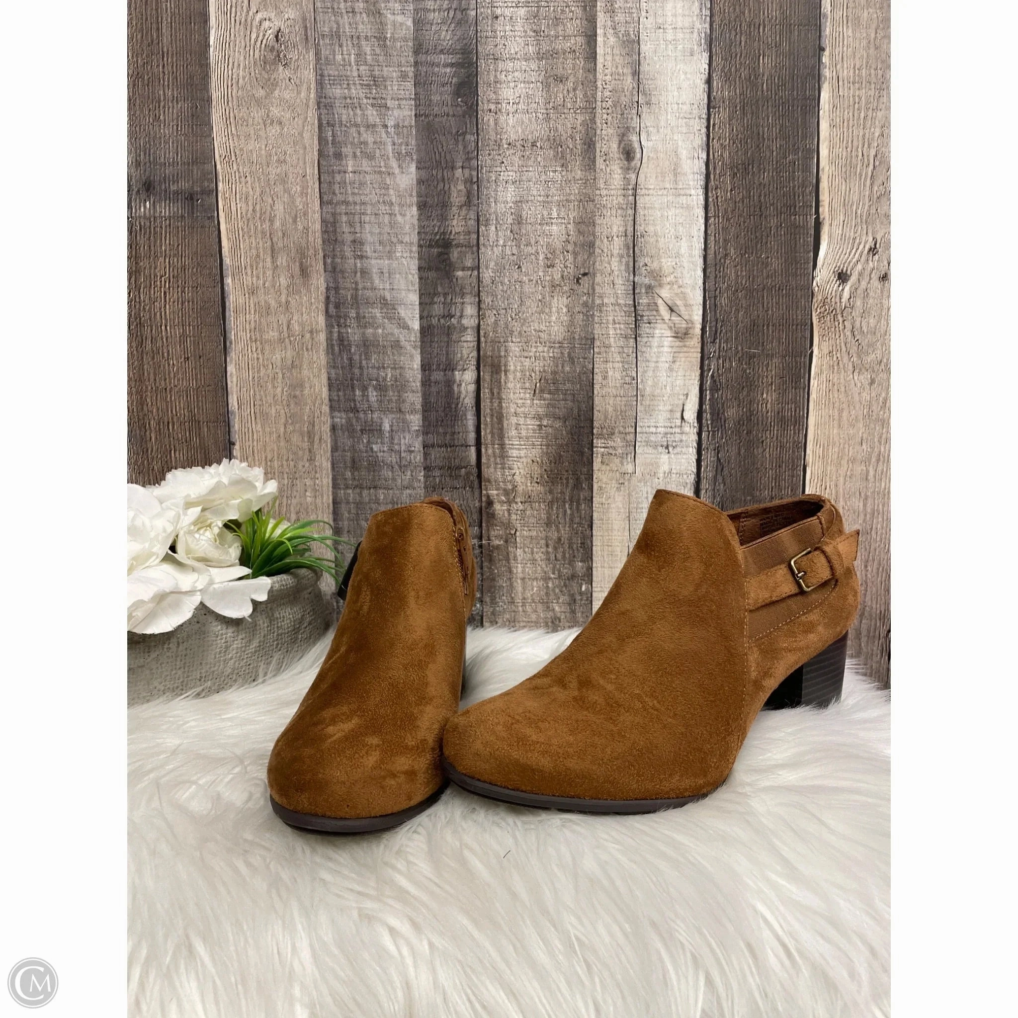 Waterproof Windy Weather Boots Ankle Heels By Croft And Barrow In Brown, Size: 9
