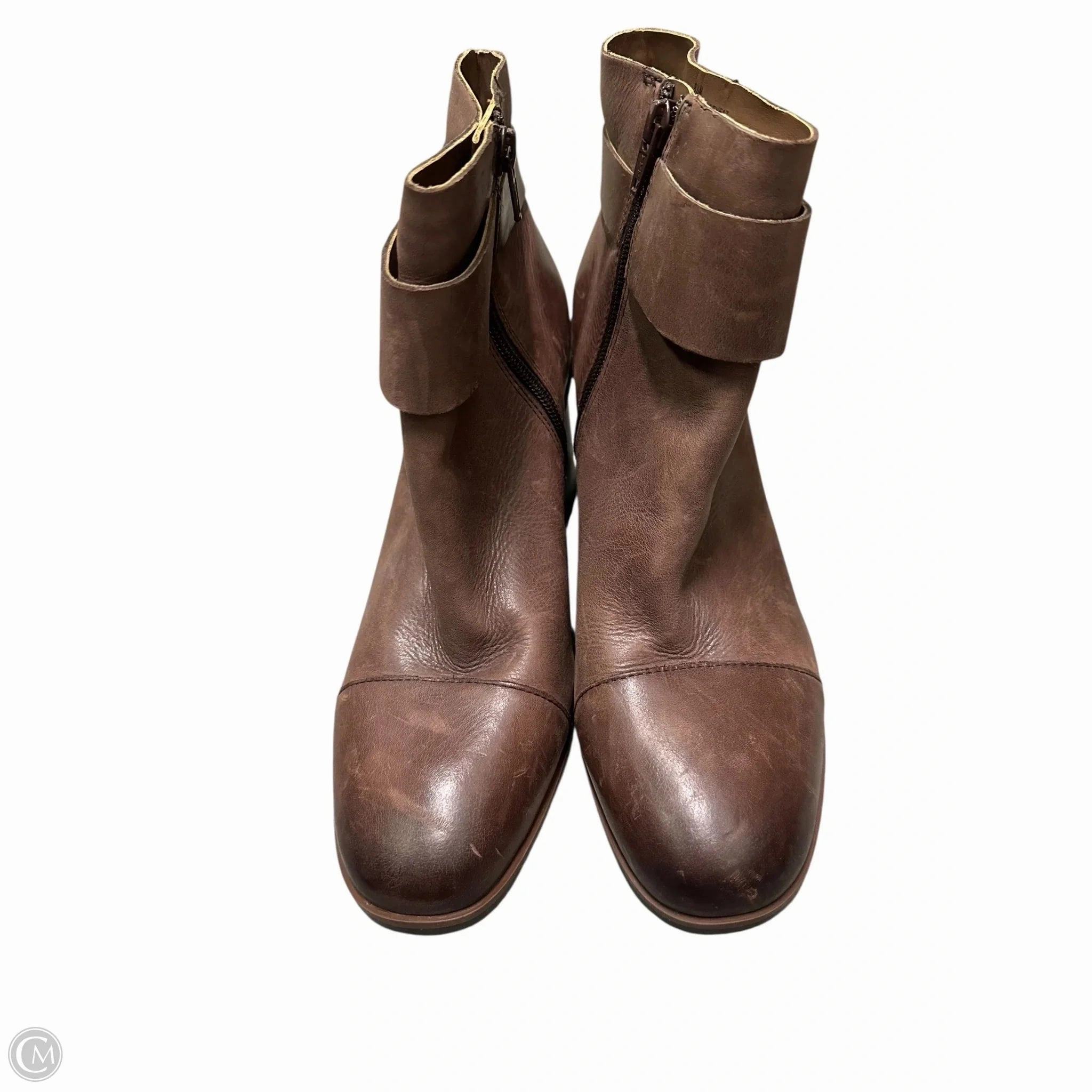 Muddy Path Sturdy Boots Ankle Heels By Korks In Brown, Size: 8.5