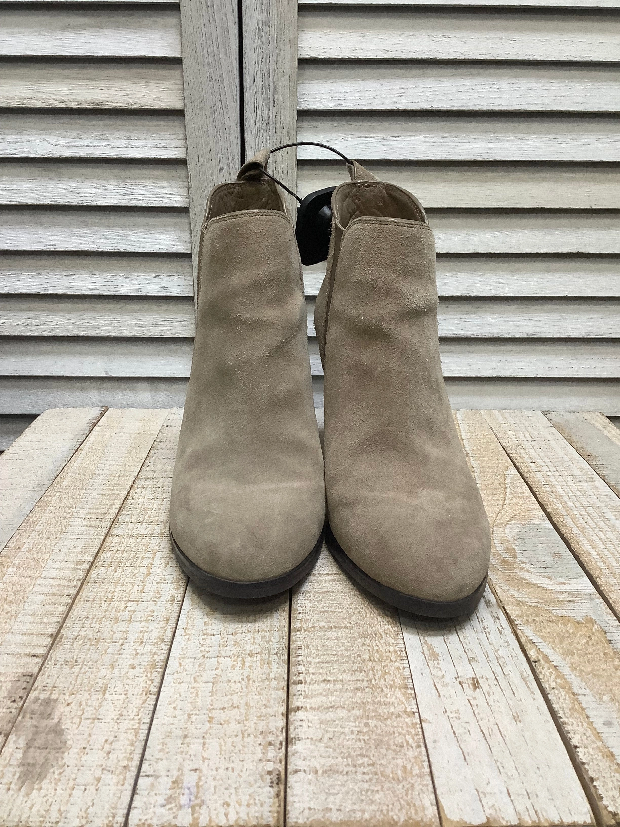 Business Meeting Pull-on style Boots Ankle Heels designer By Michael Kors In Grey, Size: 8