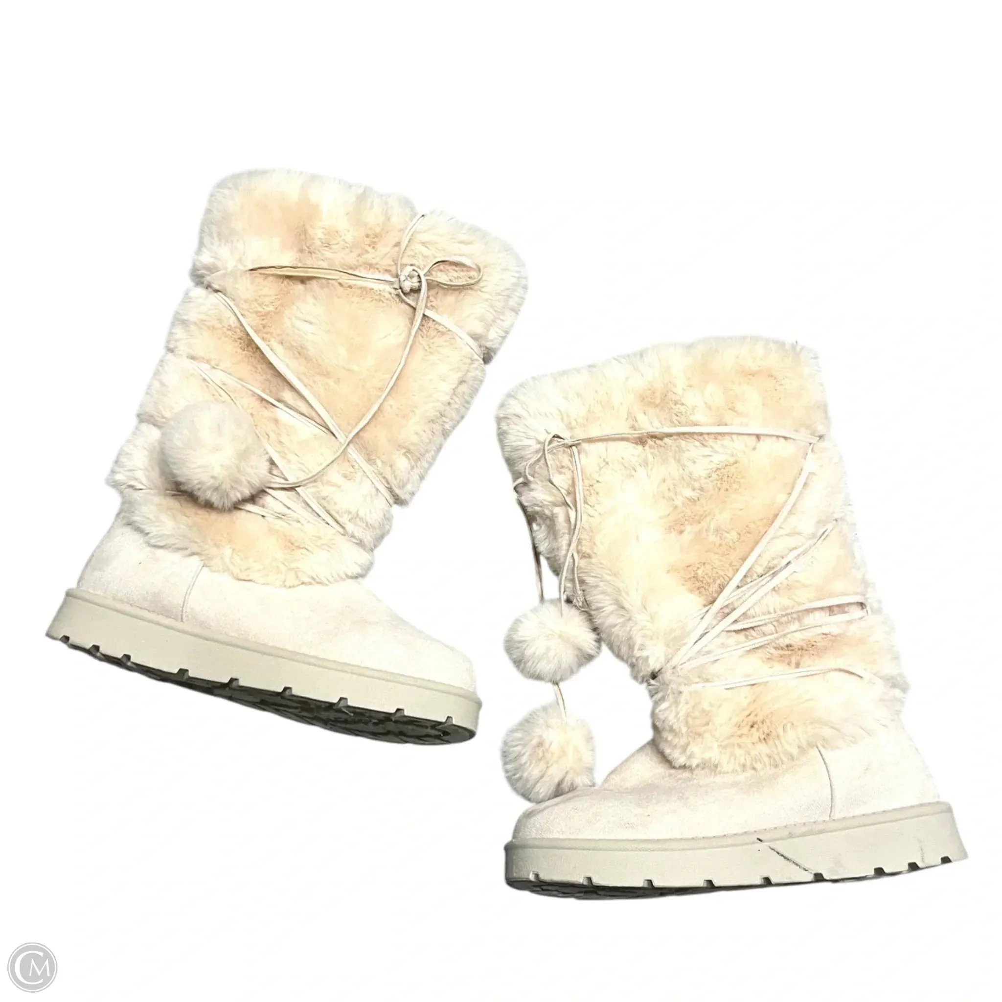 Boots Knee Flats By Rouge In Cream, Size: 8.5 Iconic Street Look
