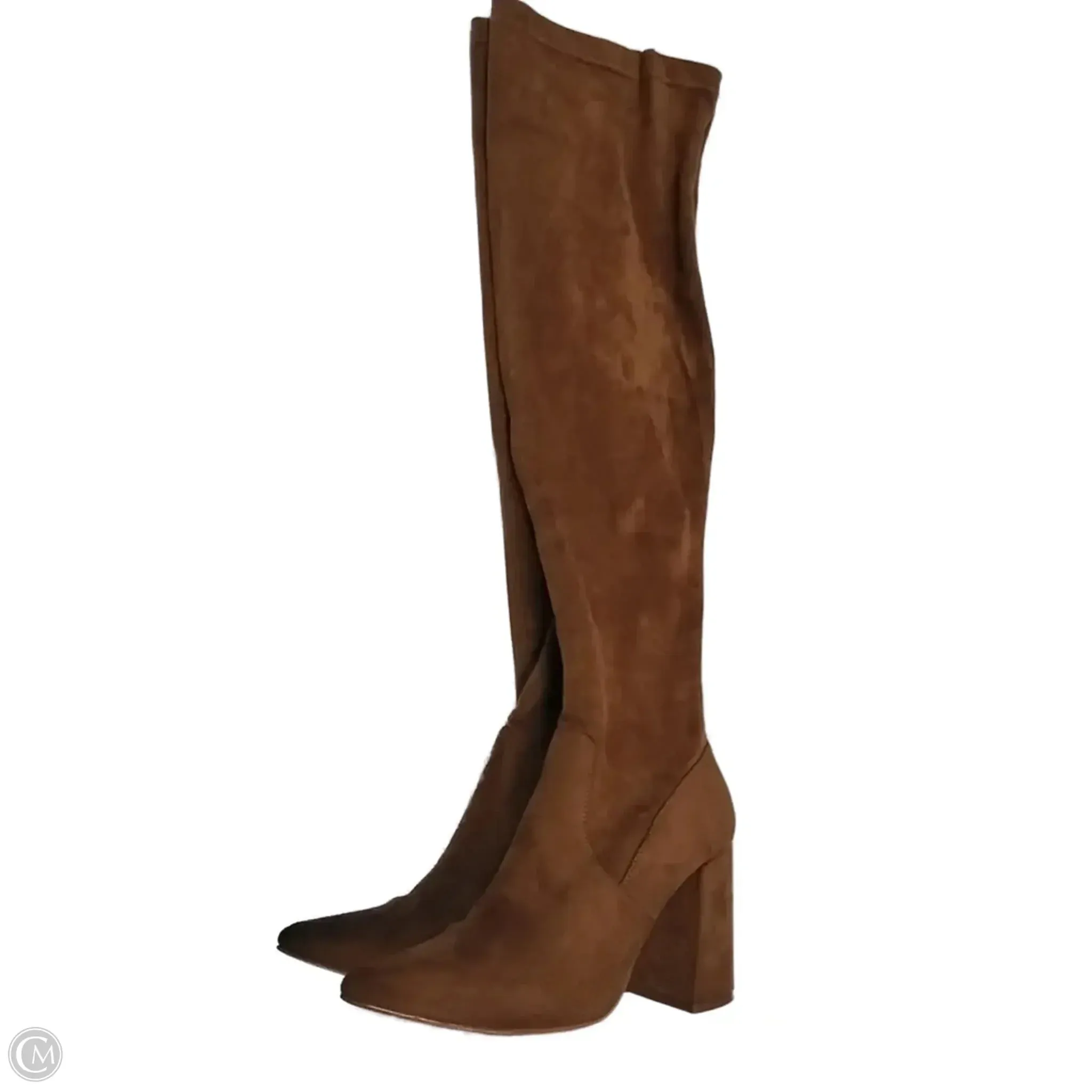 Boots Knee Heels By Steve Madden In Beige, Size: 6.5 Trendy Winter Boots Street Edge Boots