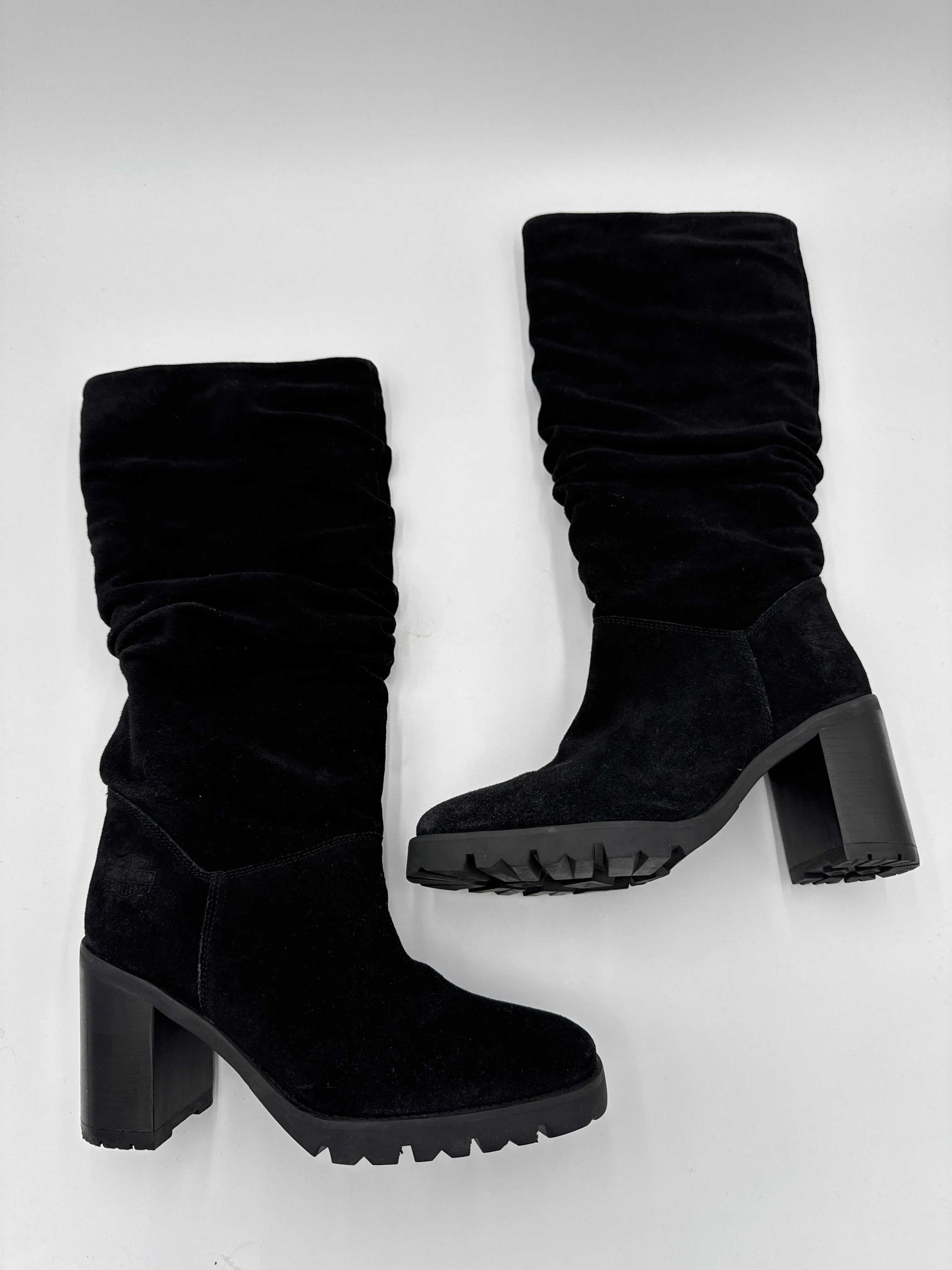 Cold-Weather Fashion Boots Knee Heels By Harley Davidson In Black, Size: 9.5