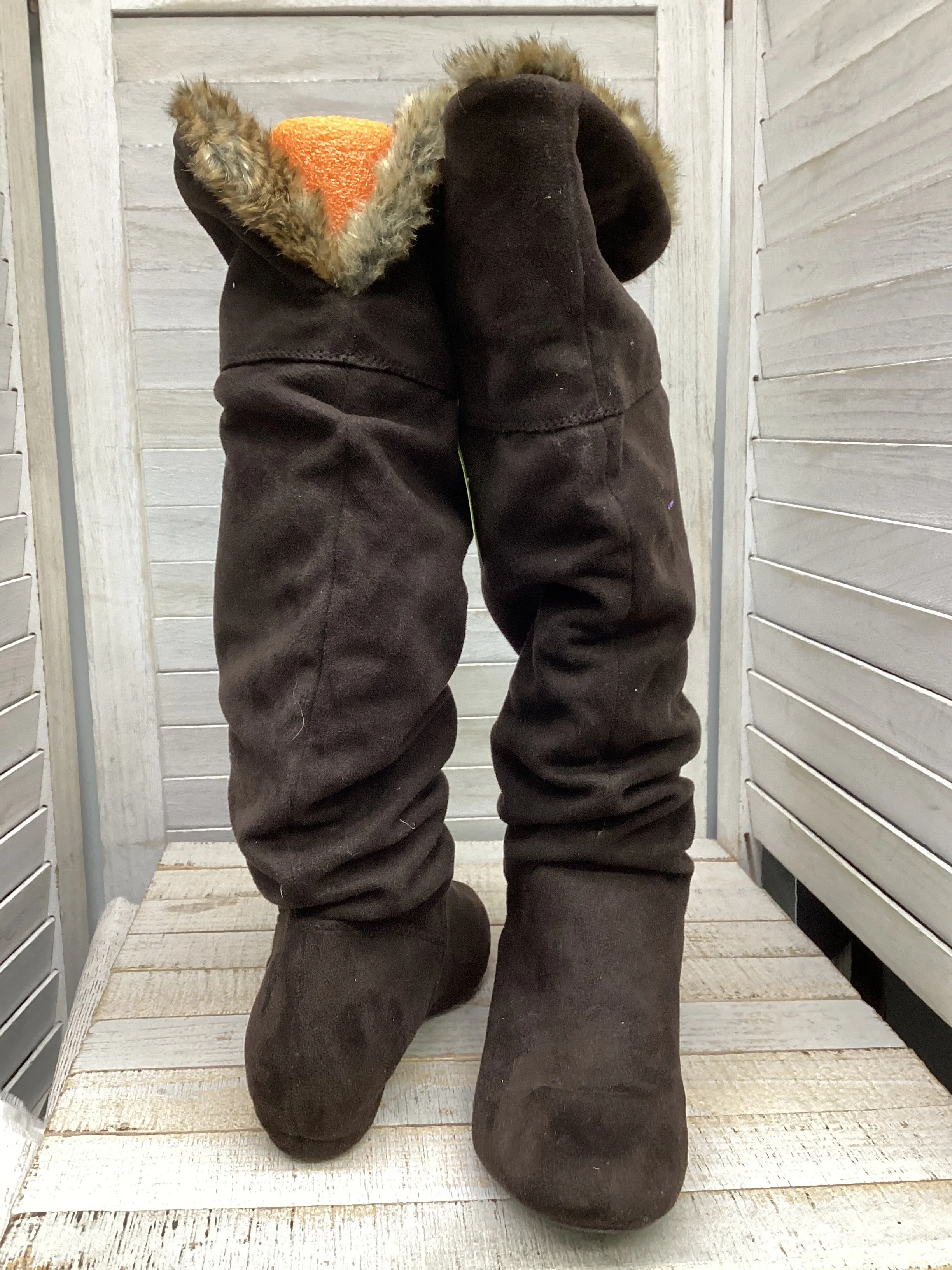 Cold Ready Fashion Cold-Weather Essentials Boots Knee Flats By Report In Brown, Size: 6
