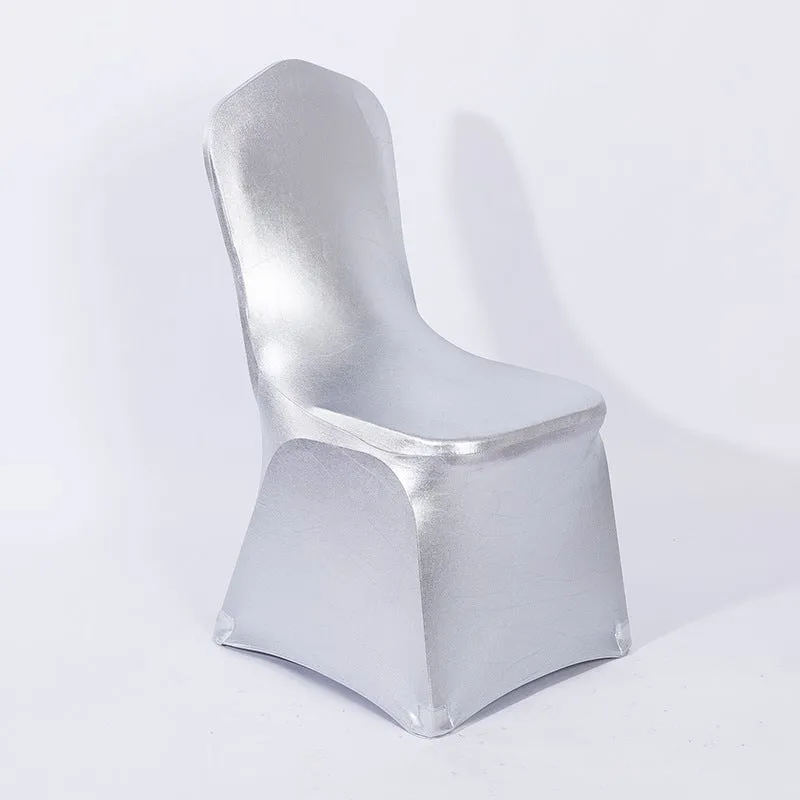 Stretchable Flower Printed Chair Covers White