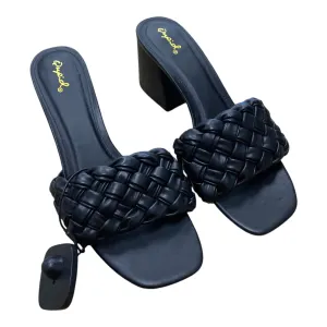 Urban Cool Shoes Heels Block By Qupid In Black, Size:8.5
