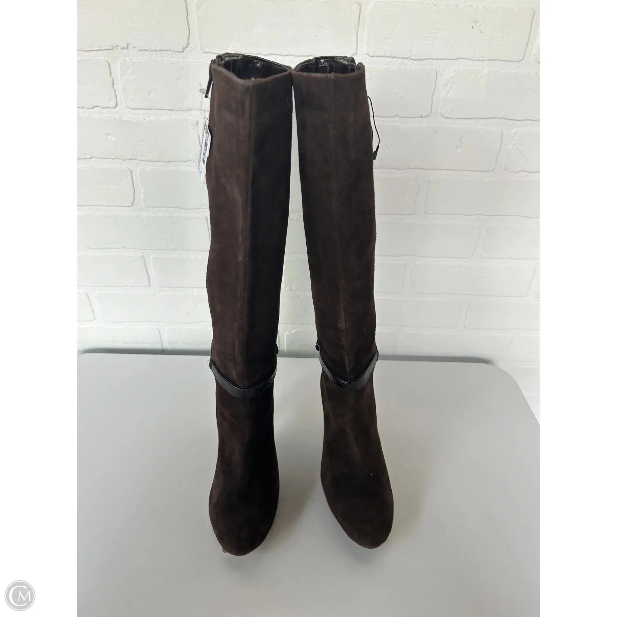 Trendy Comfort Stylish Boots Knee Heels By Alfani In Brown, Size: 6.5