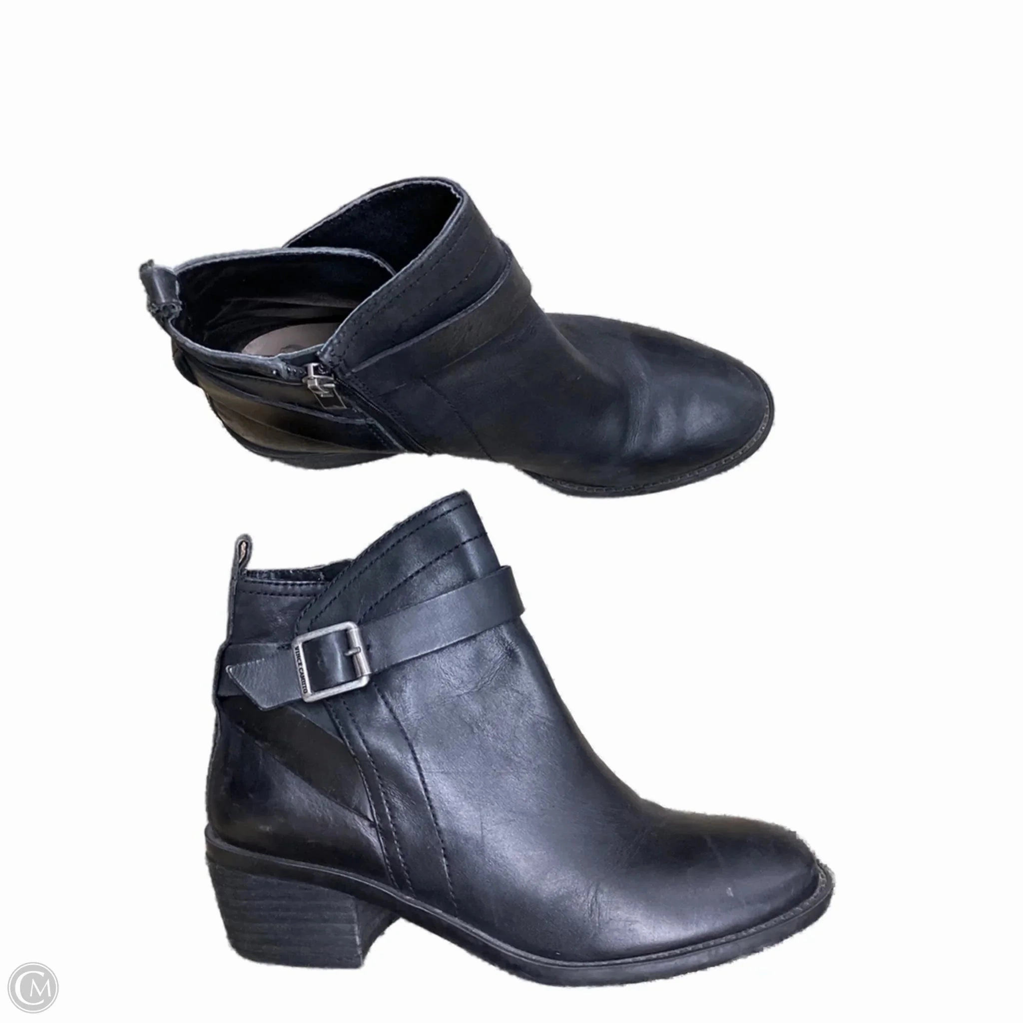 Thermal Insulation Boots Ankle Heels By Vince Camuto In Black, Size: 7