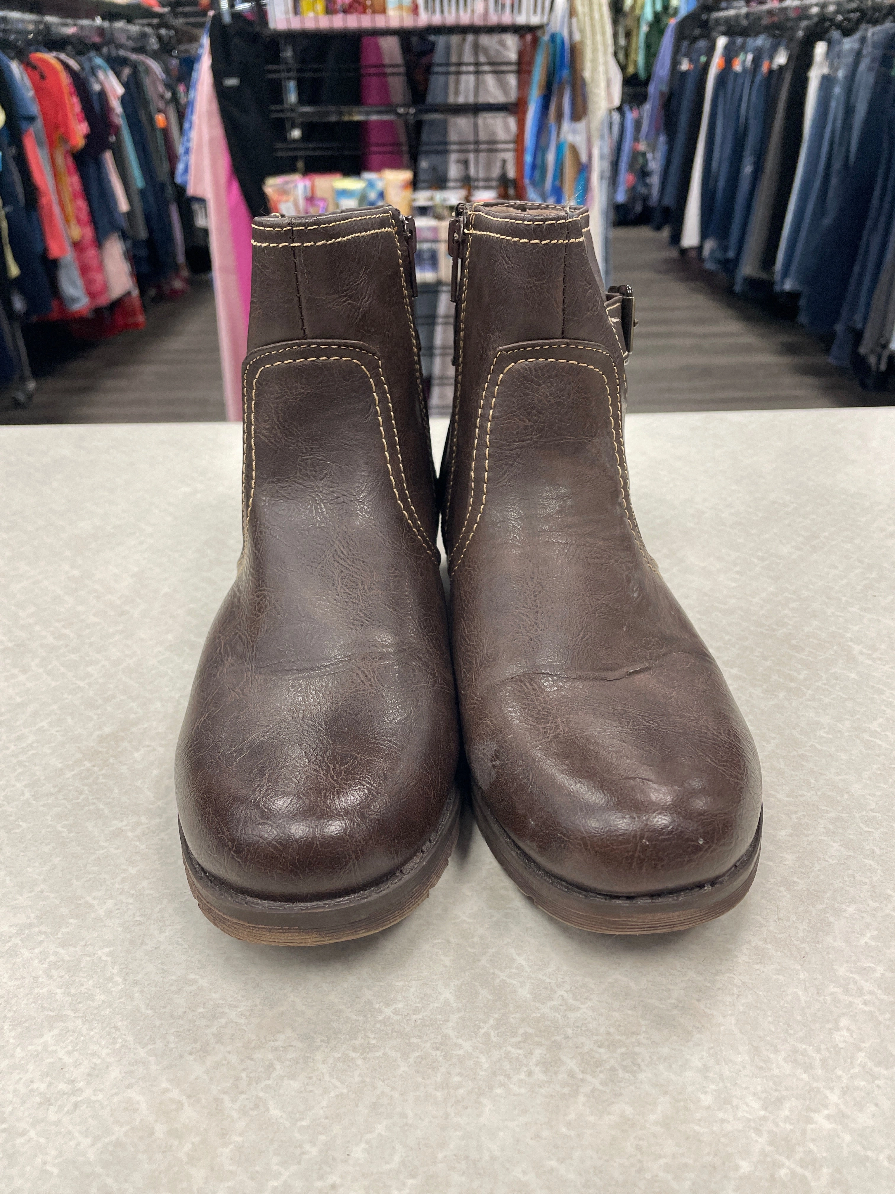 Boots Ankle Flats By Natural Soul In Brown, Size: 8 Slip Resistant Remote Hiking