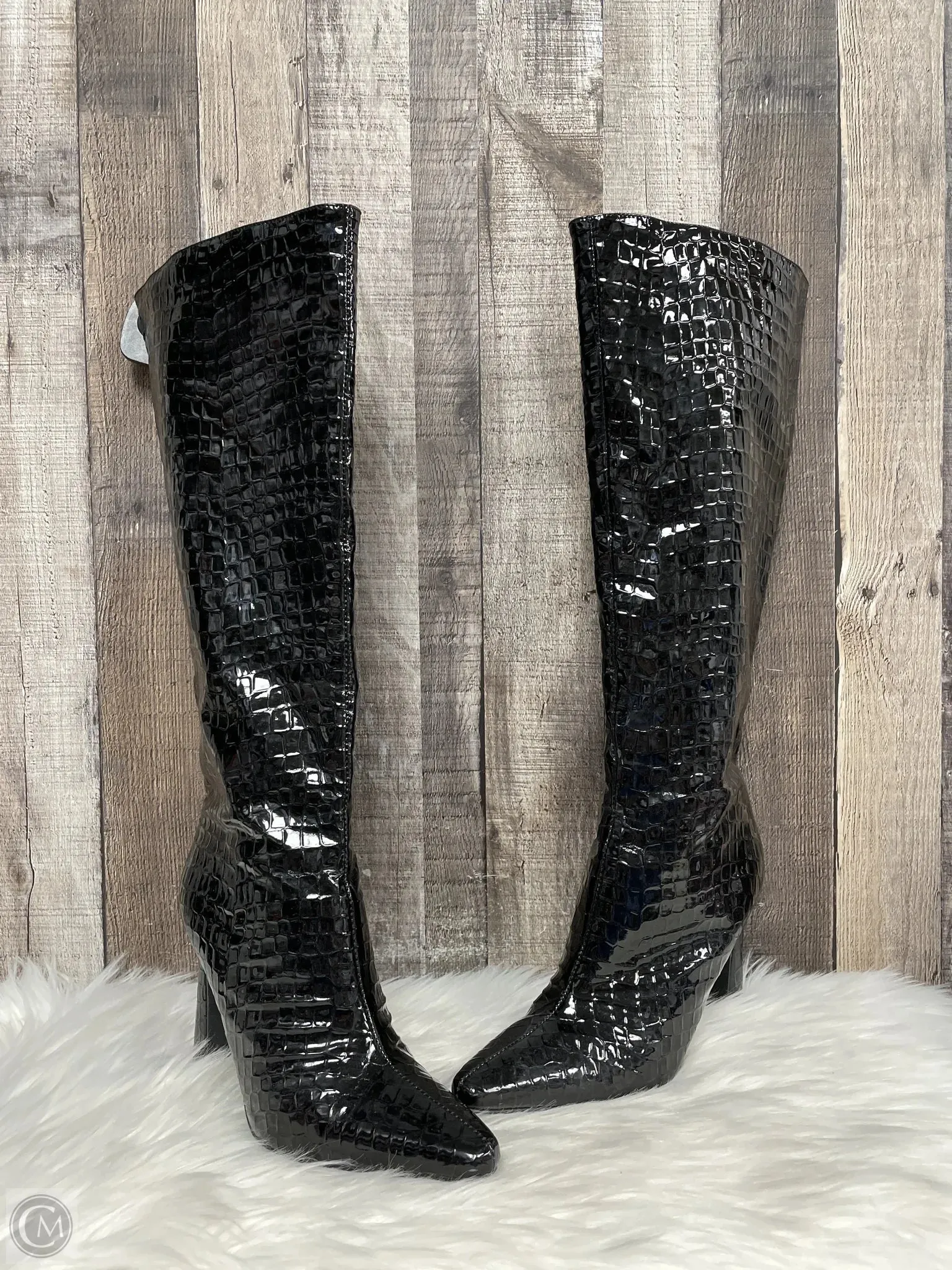 Winter Ready Look Perfect Cold-Weather Style Boots Knee Heels By Cmf In Black, Size: 9