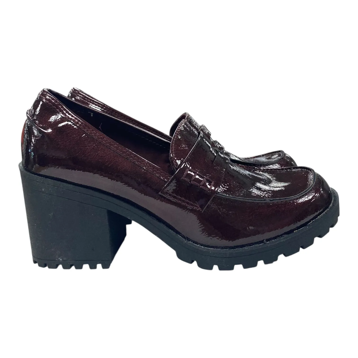 SHOES HEELS BLOCK by    CLOTHES MENTOR In MAROON, Size: 6.5 Go Anywhere Trendy Platform Heels