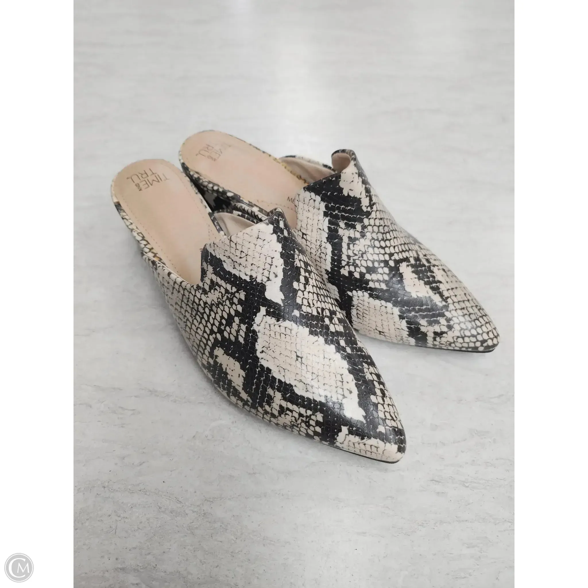 Shoes Heels Block By Time And Tru In Snakeskin Print, Size: 8 Soft Material Glam Heeled Sandals