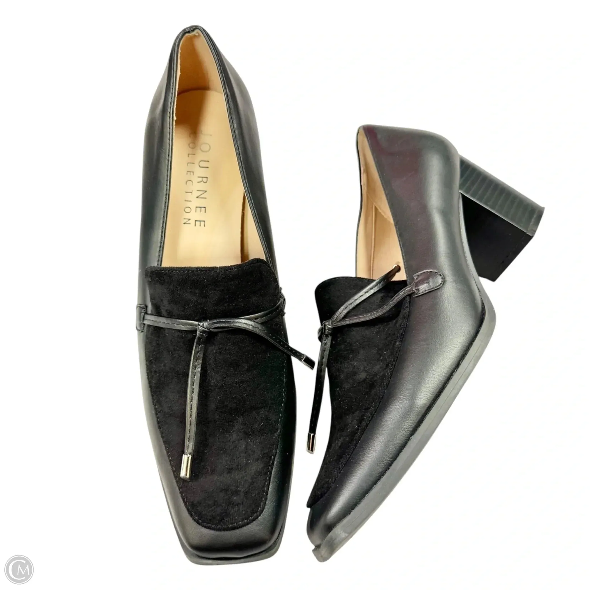Classic Black Heels Shoes Heels Block By Journee In Black, Size: 9