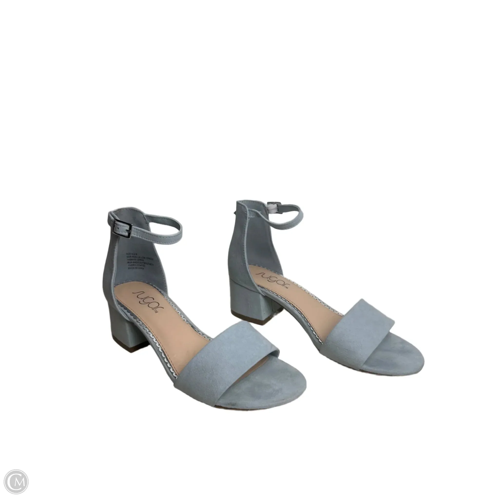 Comfortable Collar Shoes Heels Block By Sugar In Blue, Size: 6.5