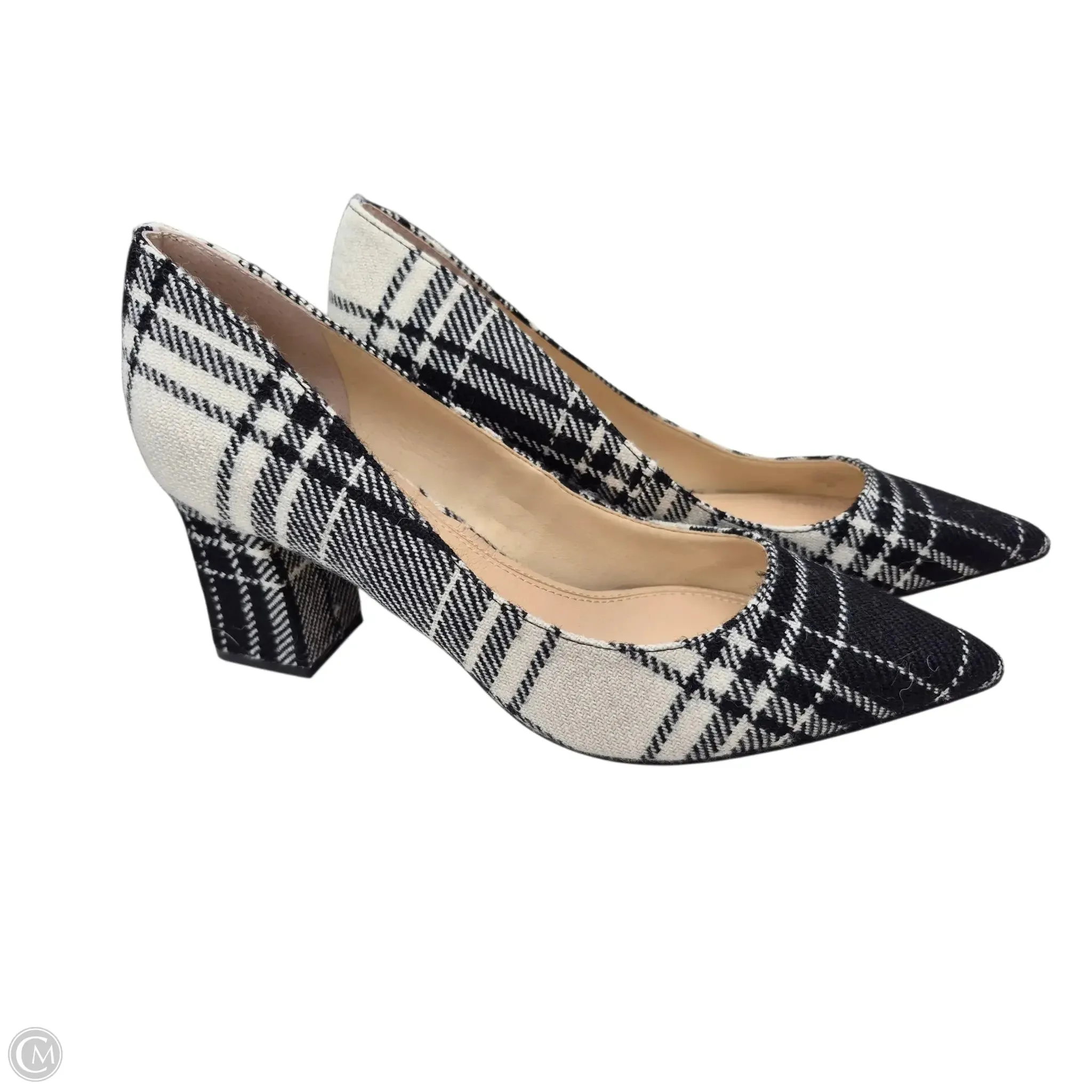 Shoes Heels Block By Marc Fisher In Black & White, Size: 8 Breathable Lining Fashion Life