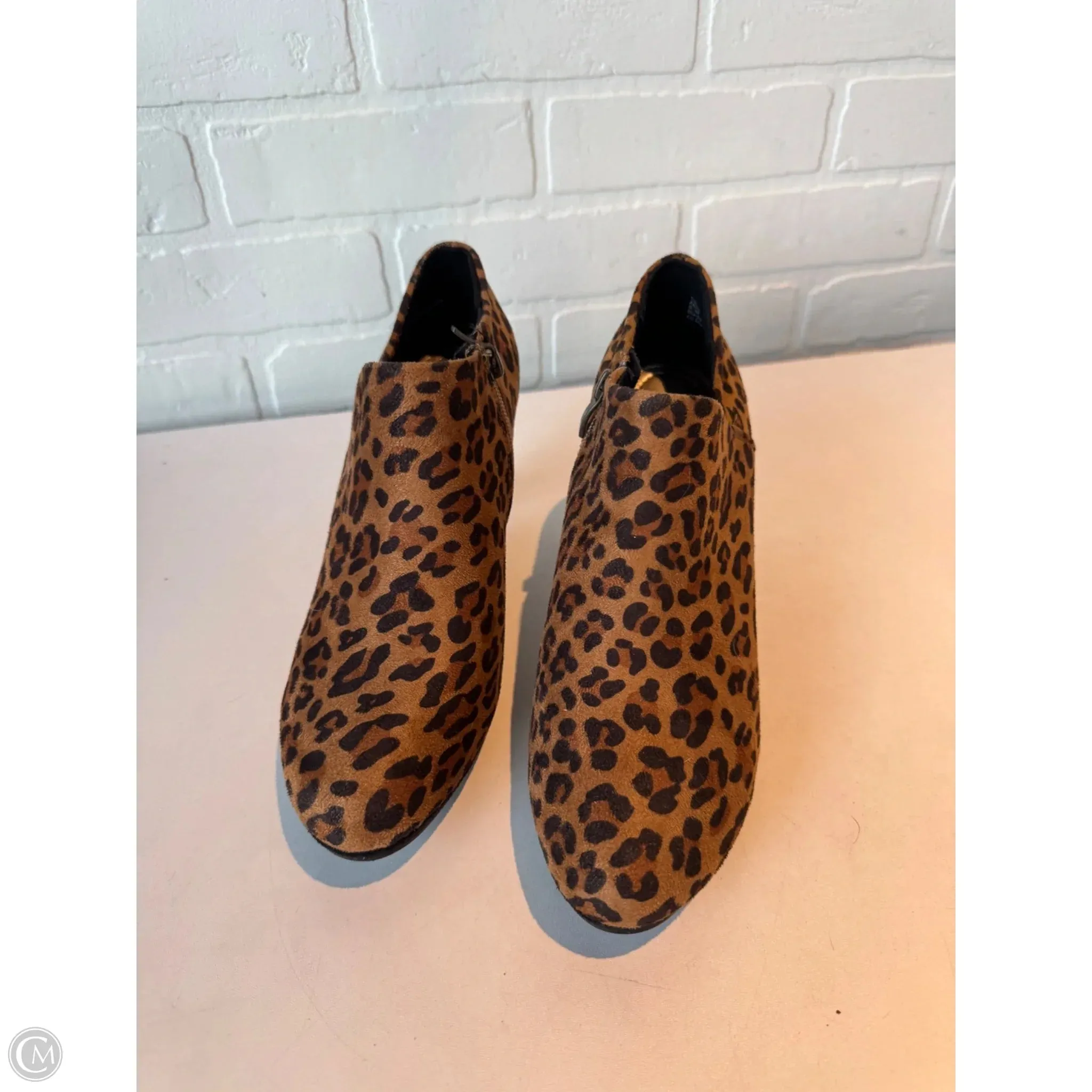 Fashionable Booties Heel Support Shoes Heels Block By Xappeal In Animal Print, Size: 9.5