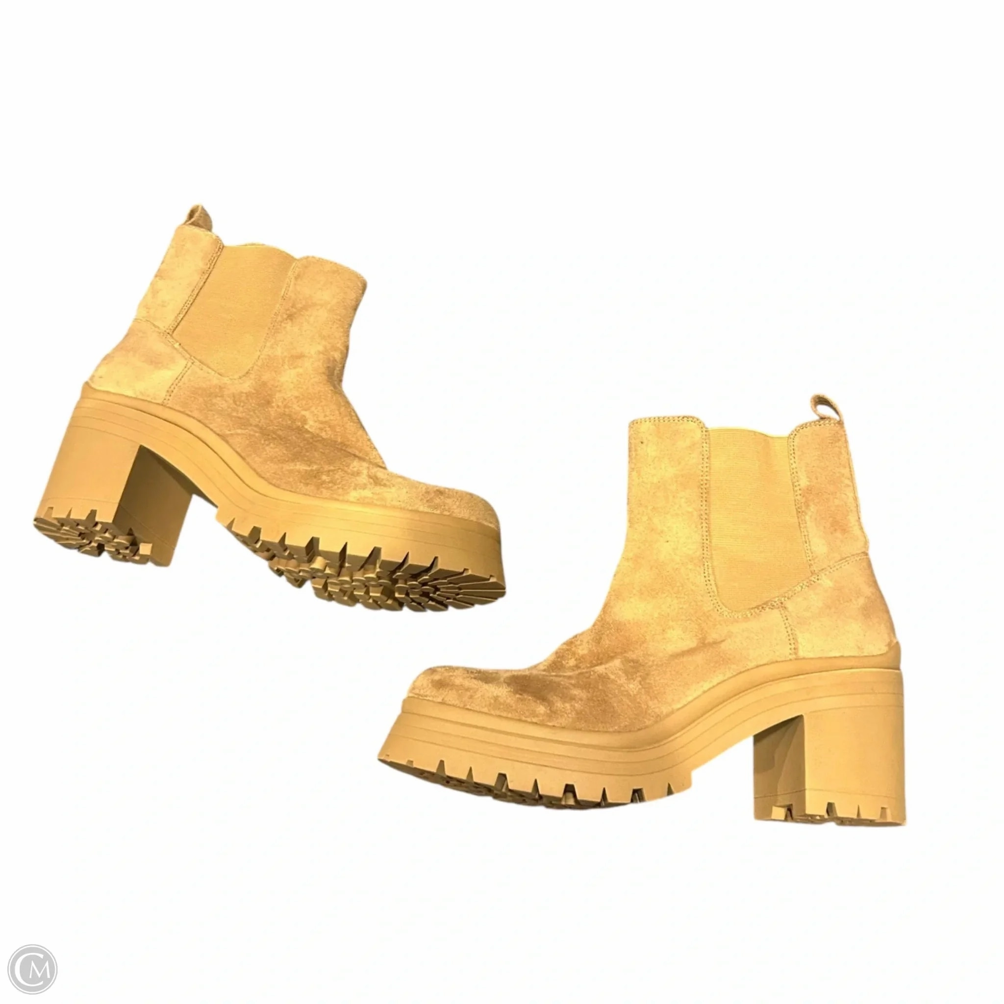 ZipUp Boots Ankle Heels By Anne Klein In Tan, Size: 9