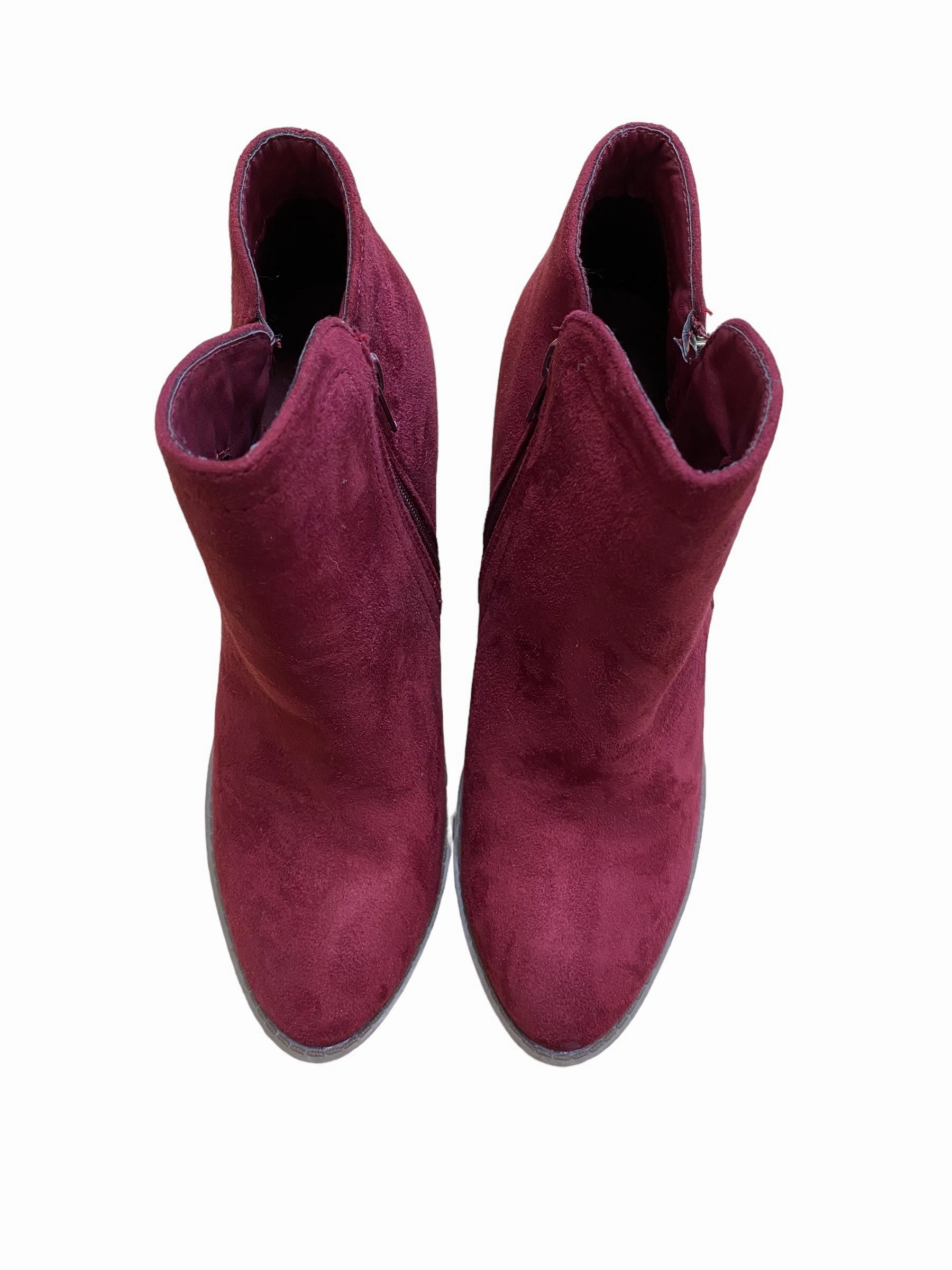 Red Boots Ankle Heels Clothes Mentor, Size 10 Quick Drying Cold Climate Warm and Cozy