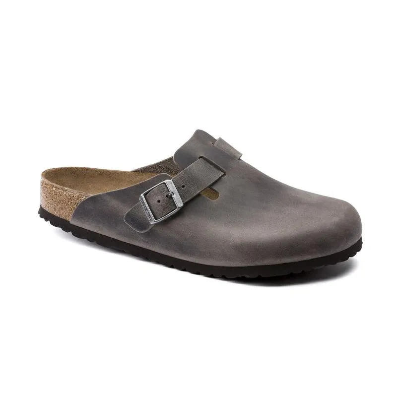 Flexible Sole Flexion Chic Durable Women's Boston Soft Footbed (NARROW) Iron Oiled Leather