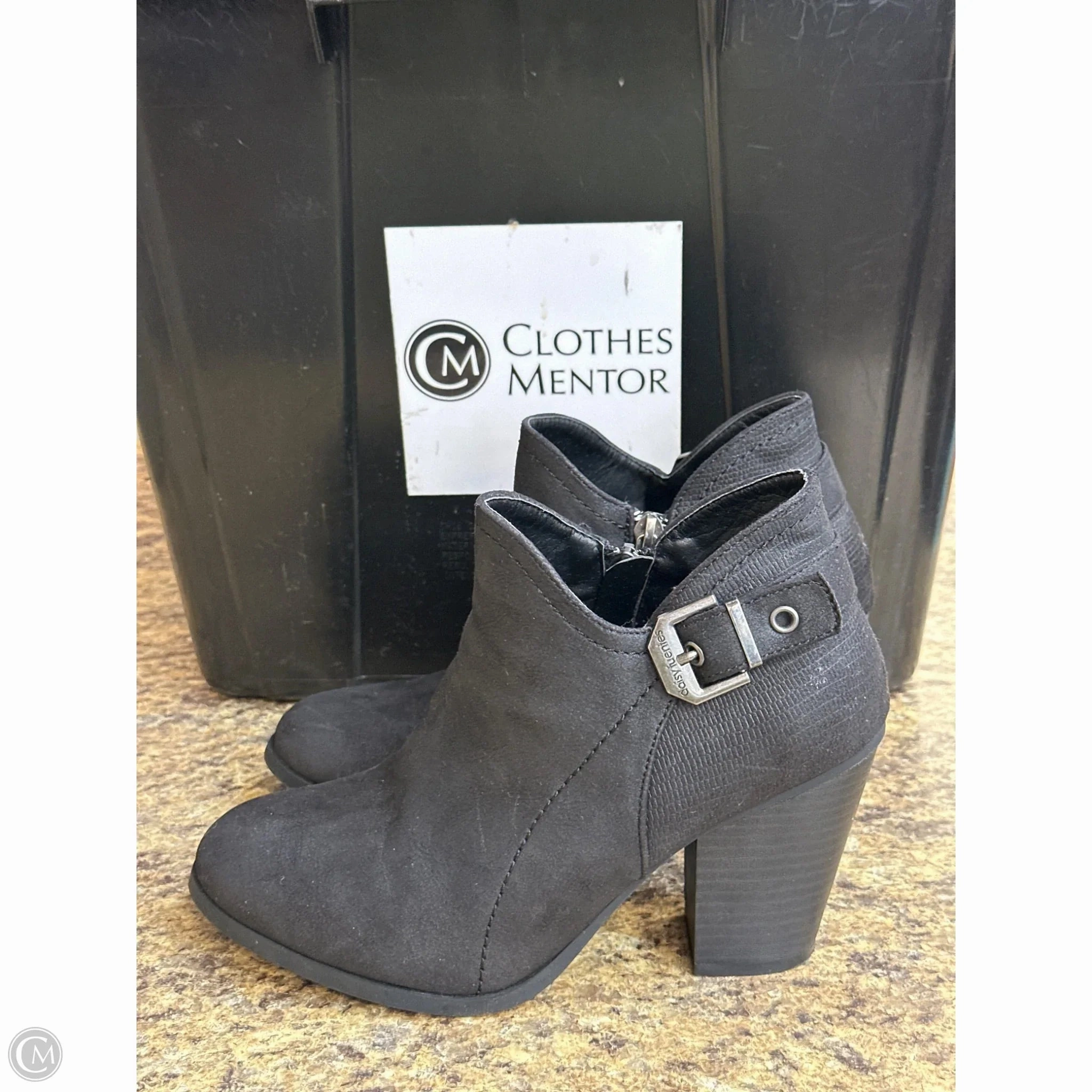 Functional Style Secure Step Boots Ankle Heels By Daisy Fuentes In Black, Size: 7.5