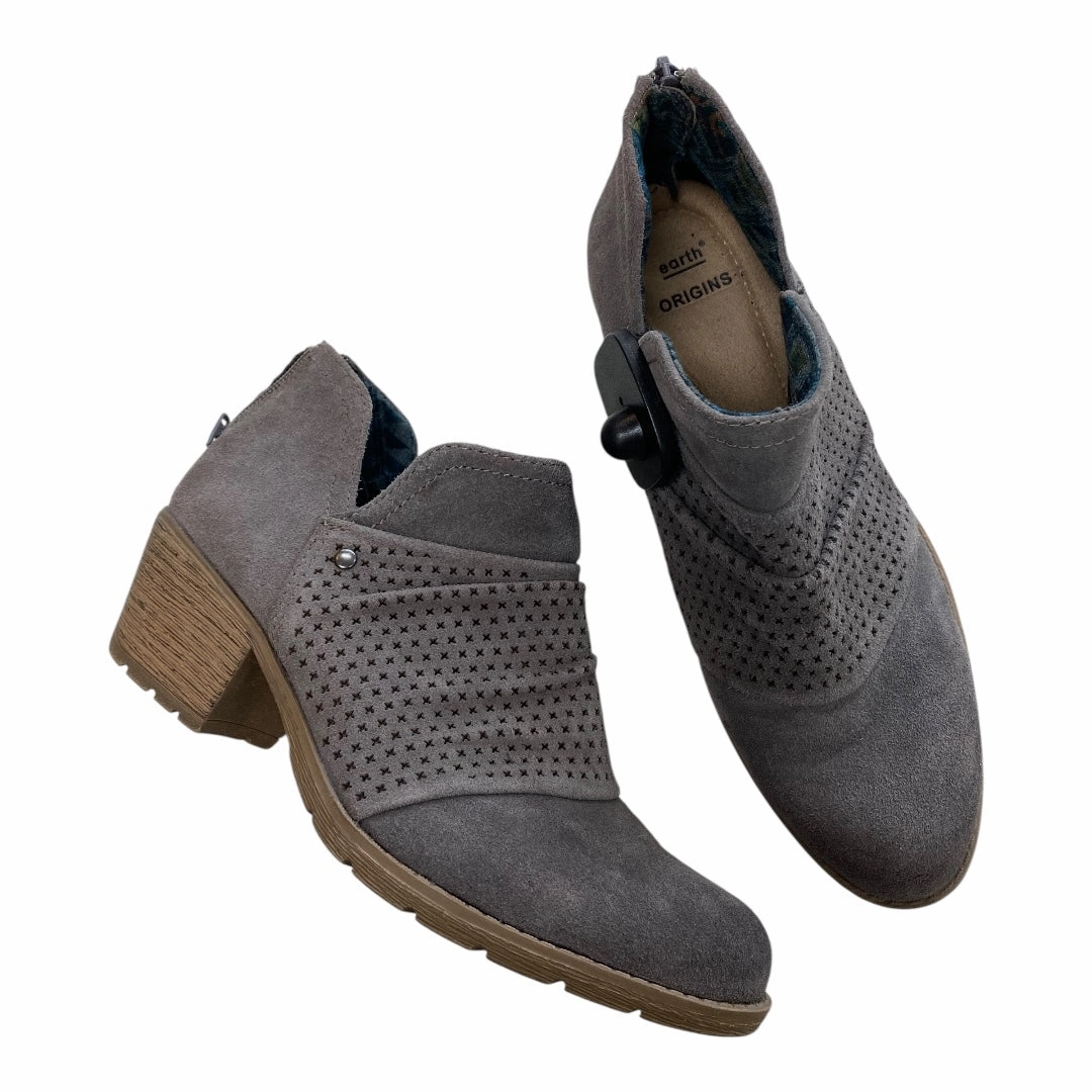 Boots Ankle Heels By Earth Origins In Grey, Size:8.5 Durable Welted Construction