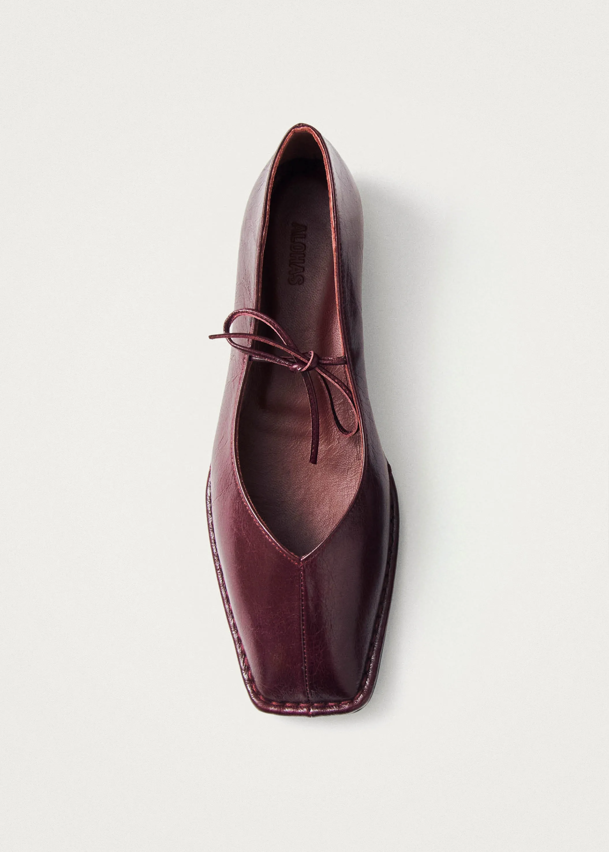 Sway Burgundy Leather Ballet Flats