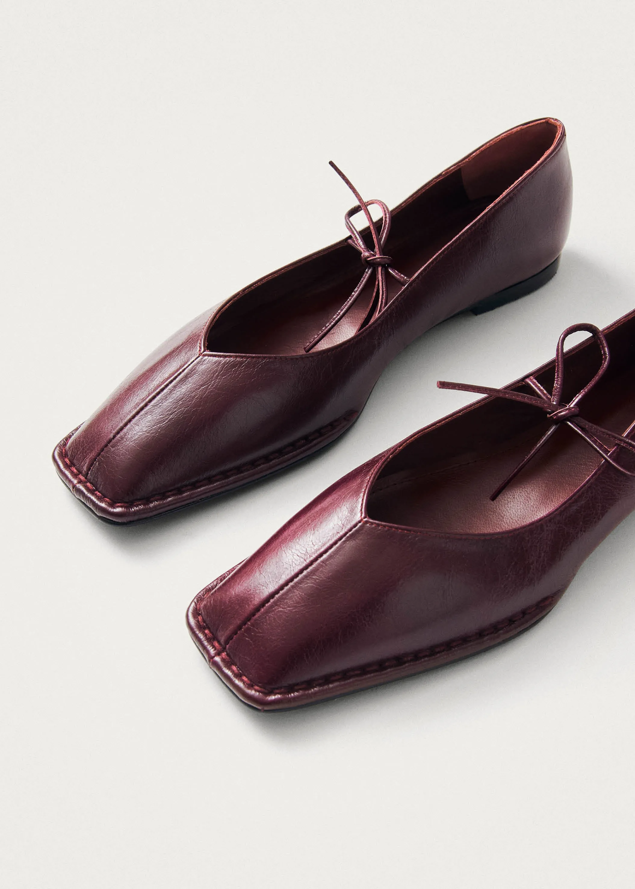 Sway Burgundy Leather Ballet Flats