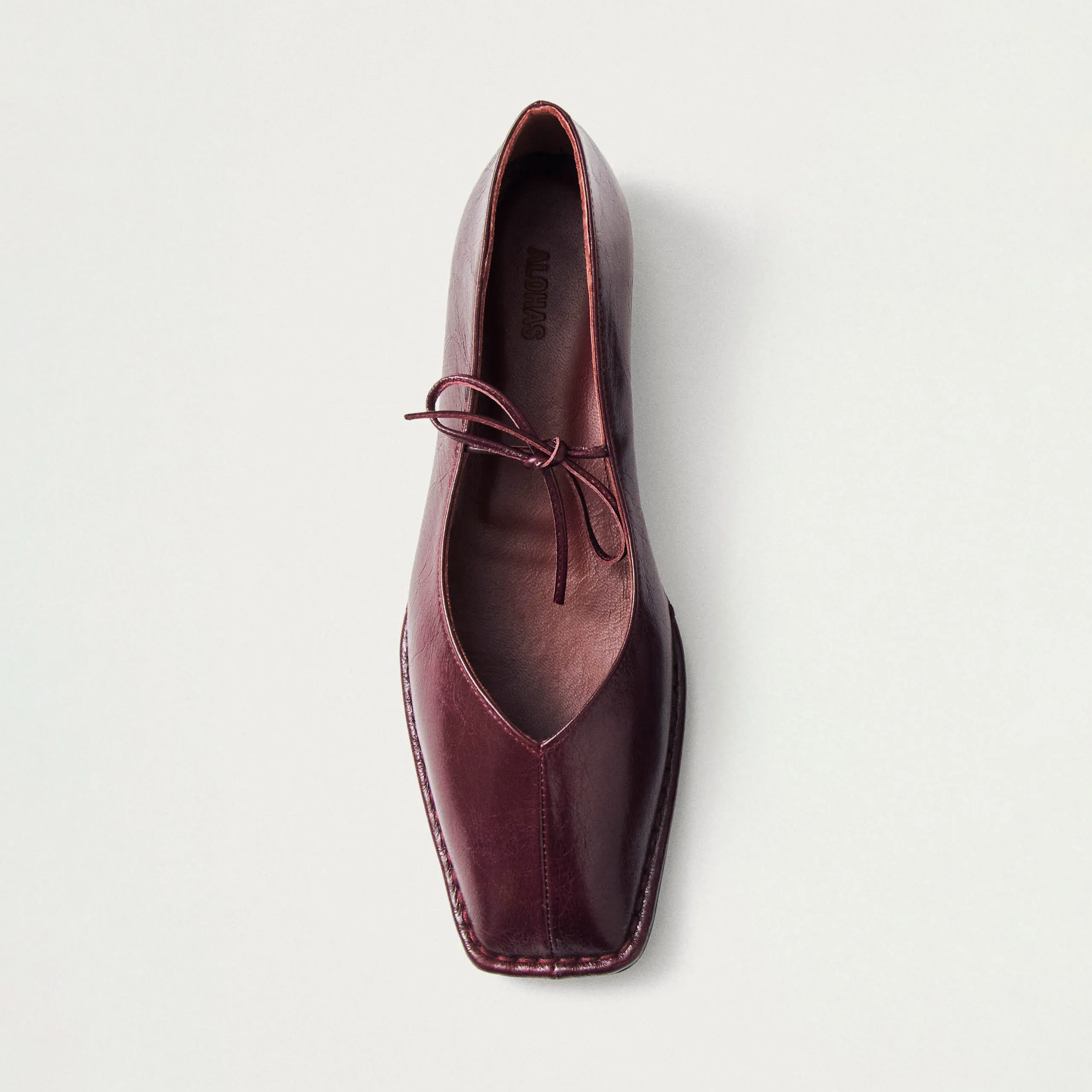 Sway Burgundy Leather Ballet Flats