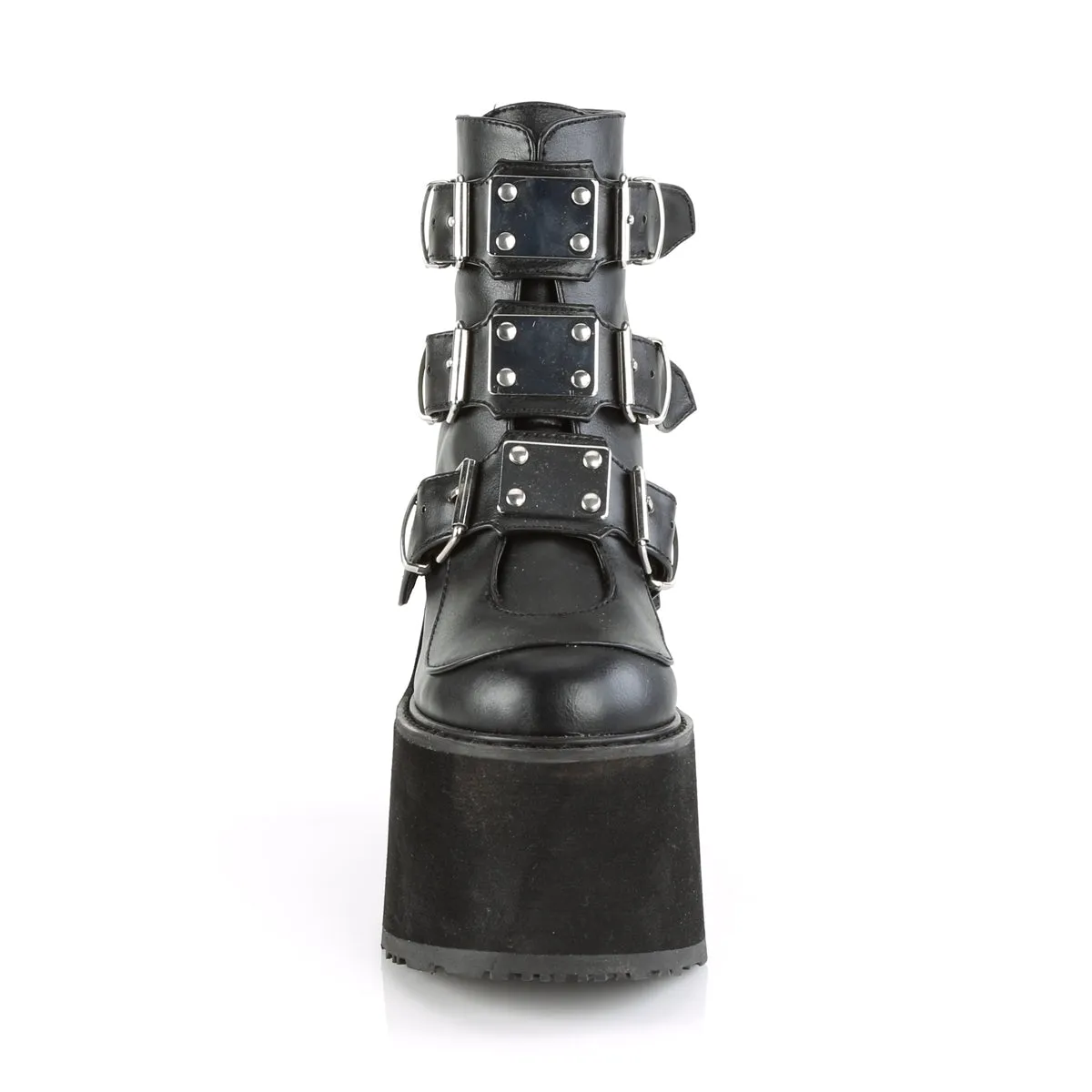 SWING-105 DemoniaCult Black Vegan Leather Sexy Women's Ankle Boots (Alternative Footwear)