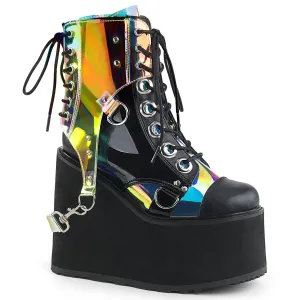 SWING-115 DemoniaCult Black Vegan Leather Sexy Women's Ankle Boots (Alternative Footwear)