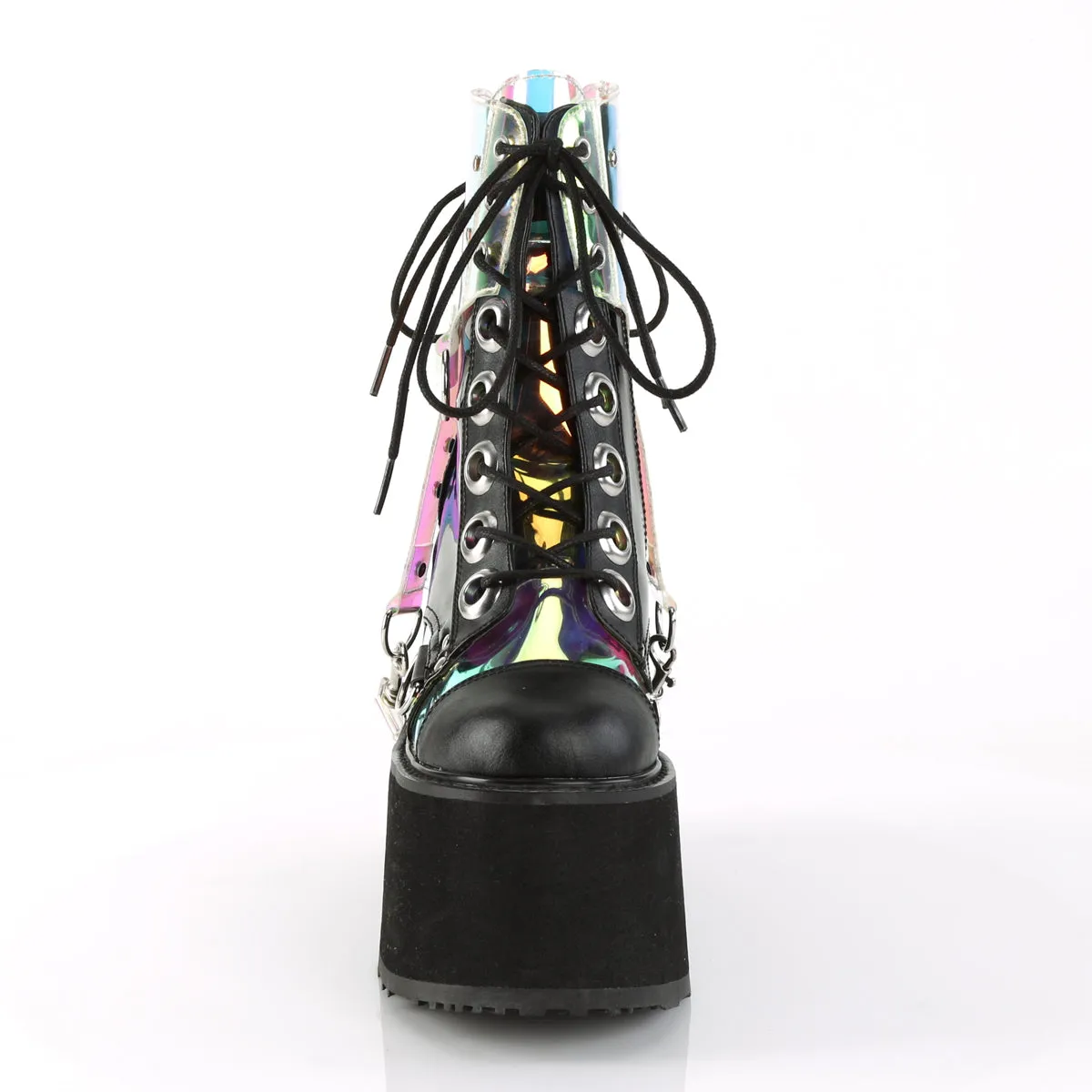 SWING-115 DemoniaCult Black Vegan Leather Sexy Women's Ankle Boots (Alternative Footwear)