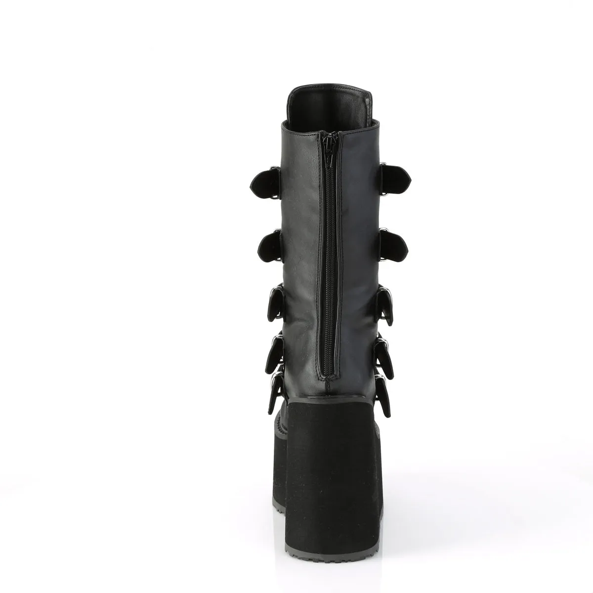 SWING-230 DemoniaCult Black Vegan Leather Sexy Women's Mid-Calf & Knee High Boots (Alternative Footwear)