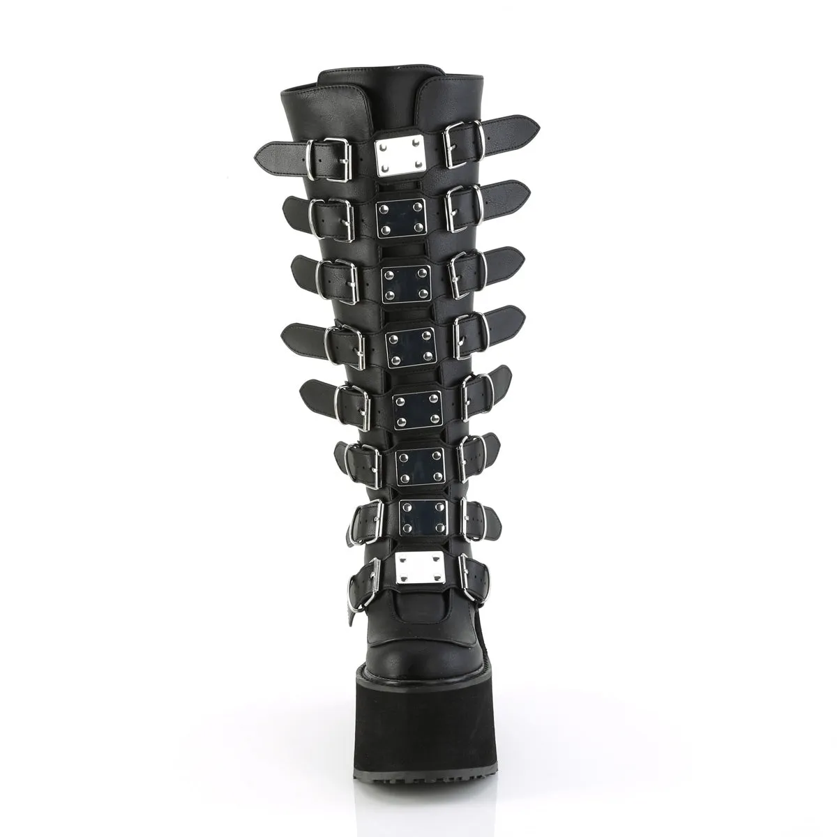 SWING-815WC DemoniaCult Black Vegan Leather Sexy Women's Mid-Calf & Knee High Boots (Alternative Footwear)