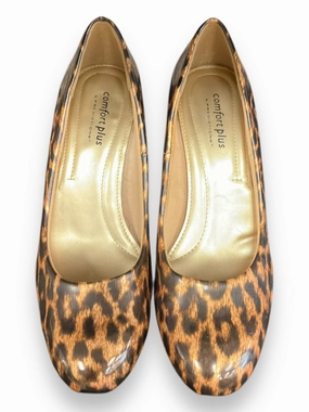 Classic Black Heels Fall Heels Shoes Heels Stiletto By Predictions In Leopard Print, Size: 7