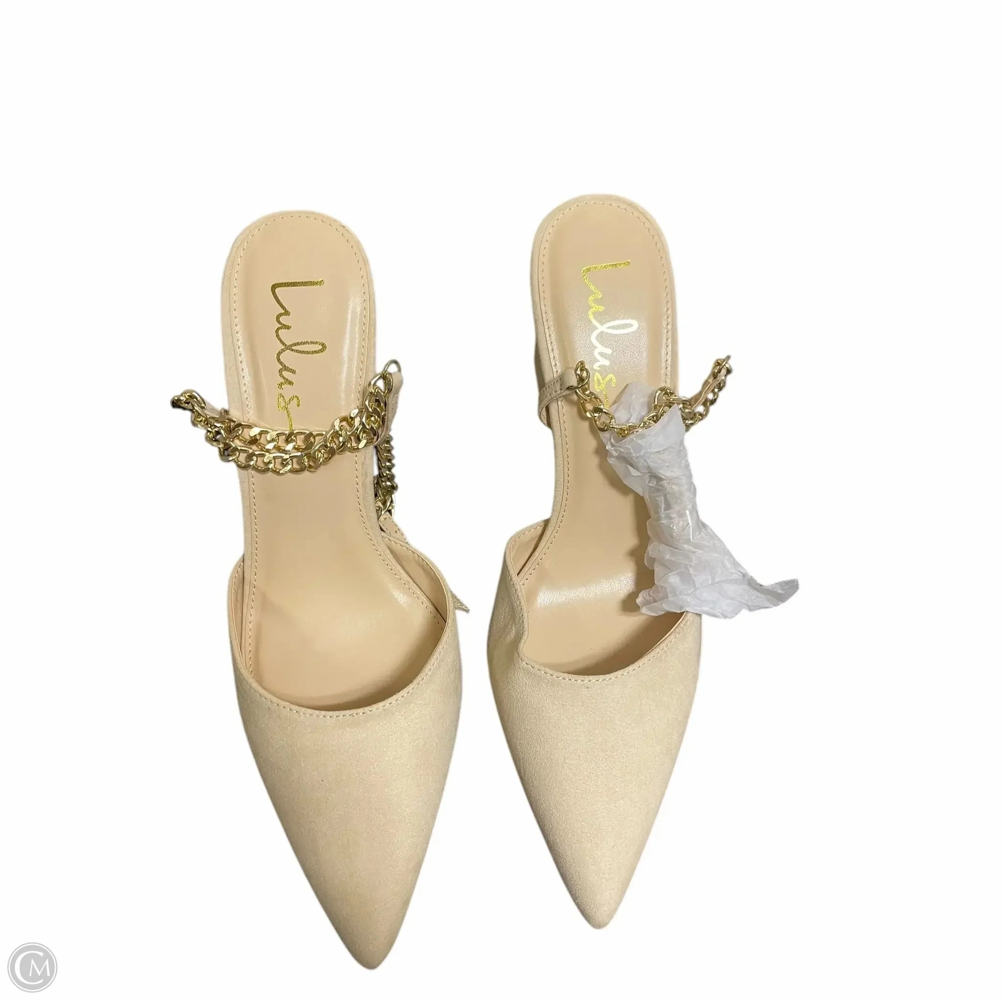 Shoes Heels Block By Lulus In Cream, Size: 10 Smart Vibe
