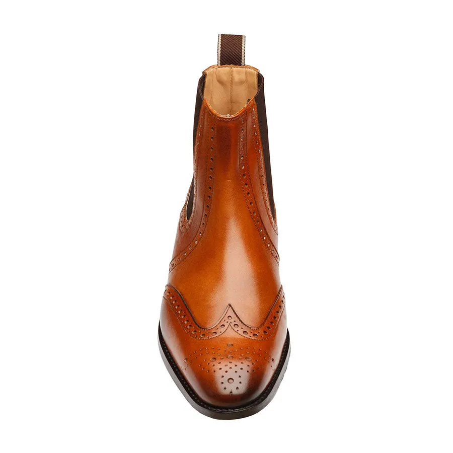 Tan Wingtip Detail  Chelsea Boots