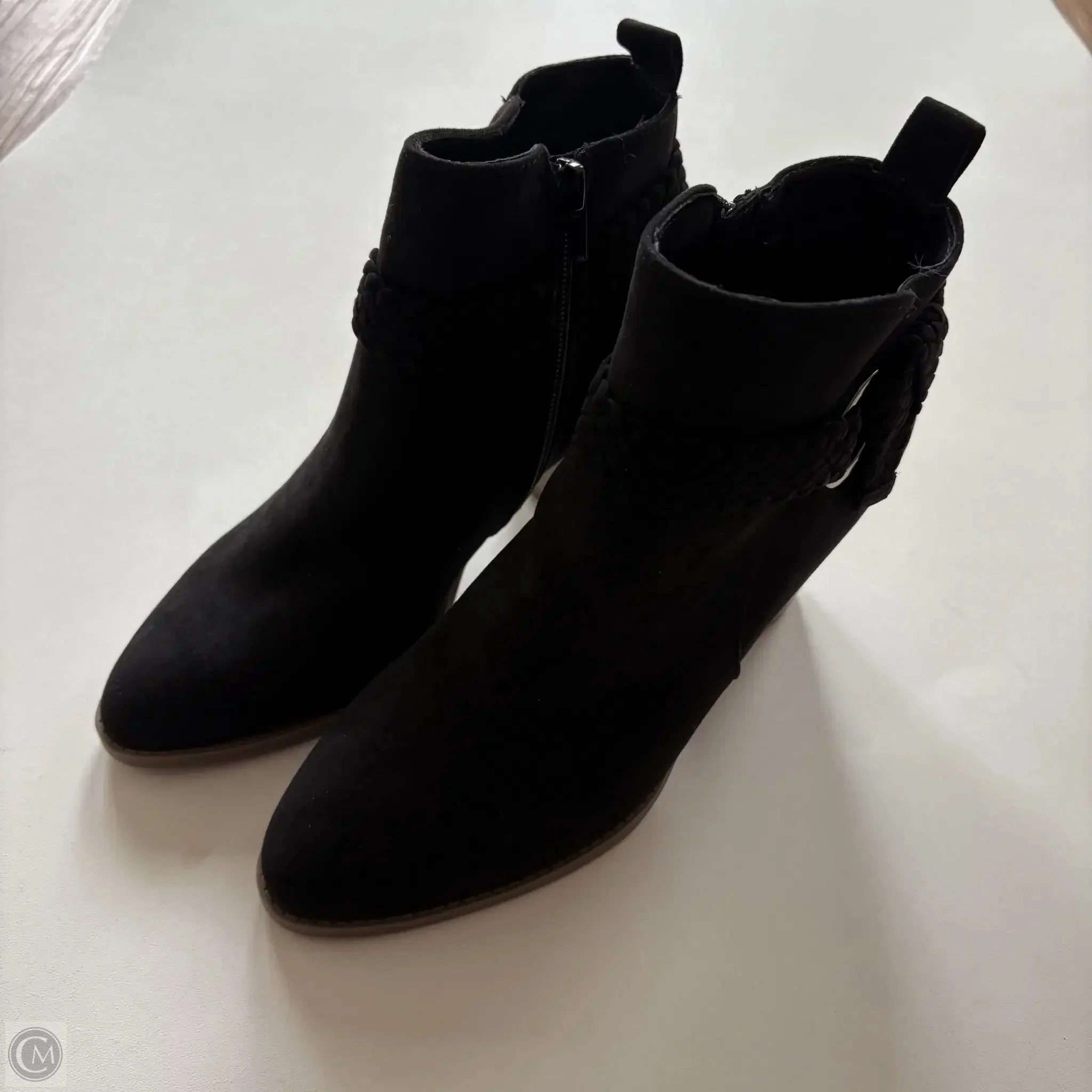 Boots Ankle Heels By SM In Black, Size: 6.5 Smooth Finish