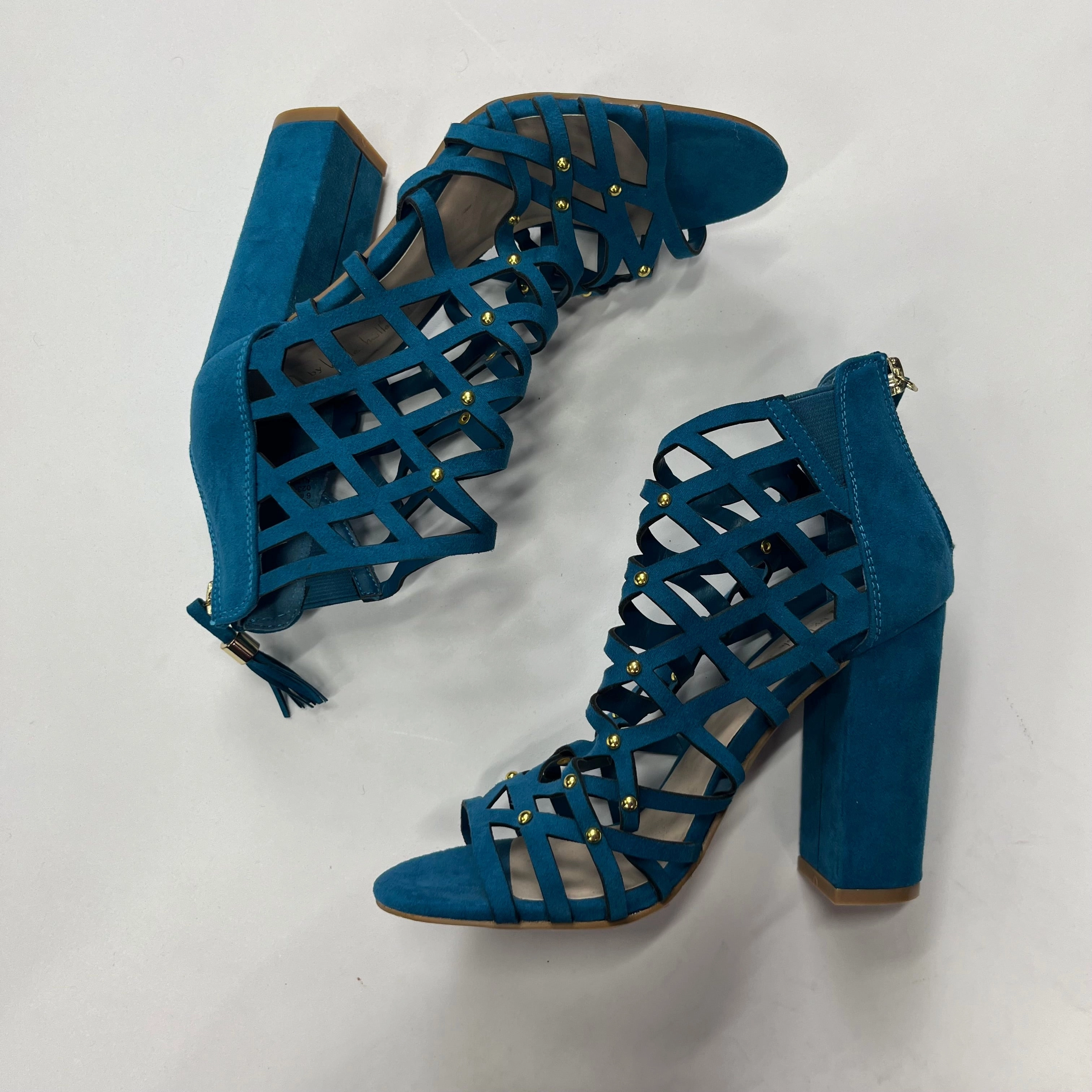 Classic high heel sandals Teal Shoes Heels Block Nicole By Nicole Miller, Size 6