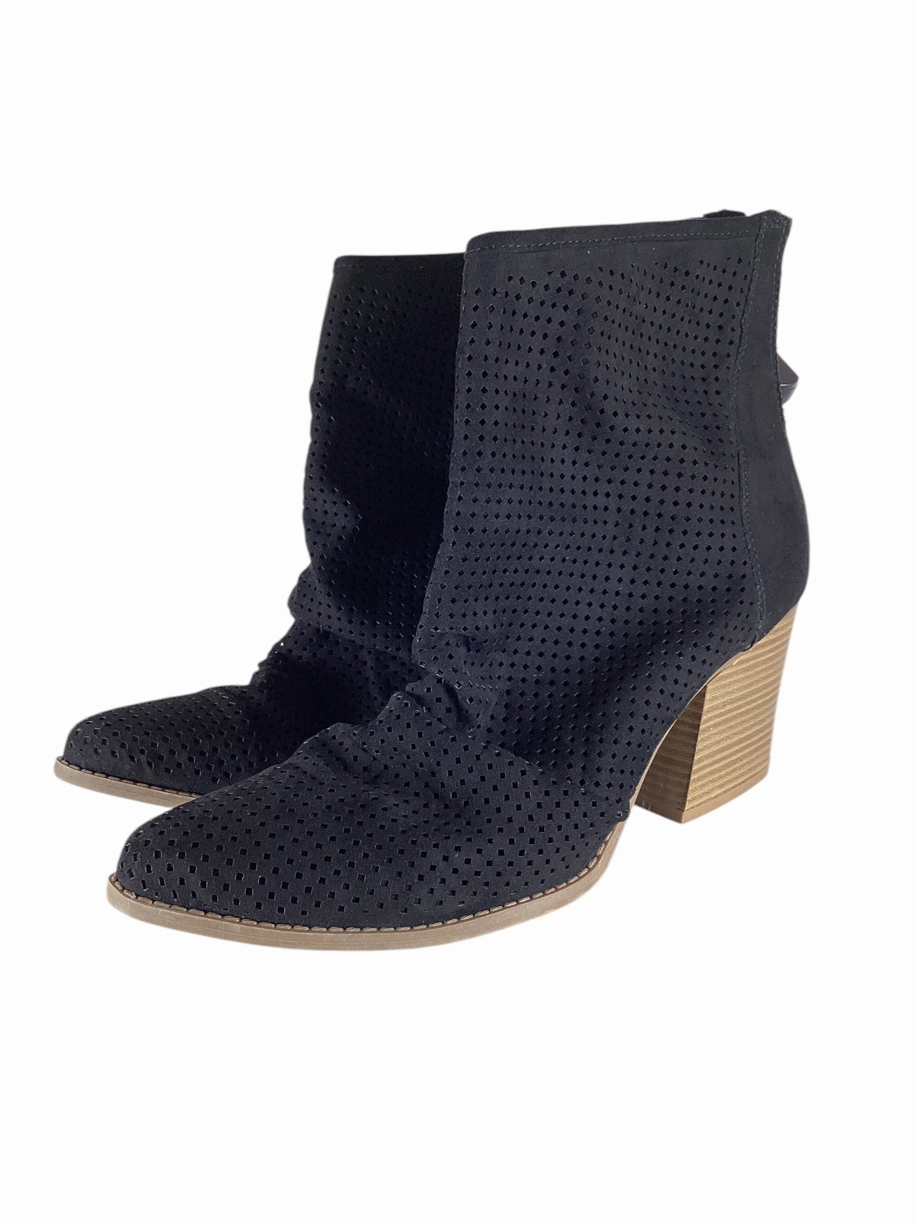 Quick Drying All Day Worker Boots Ankle Heels By Kaari Blue In Black, Size: 10