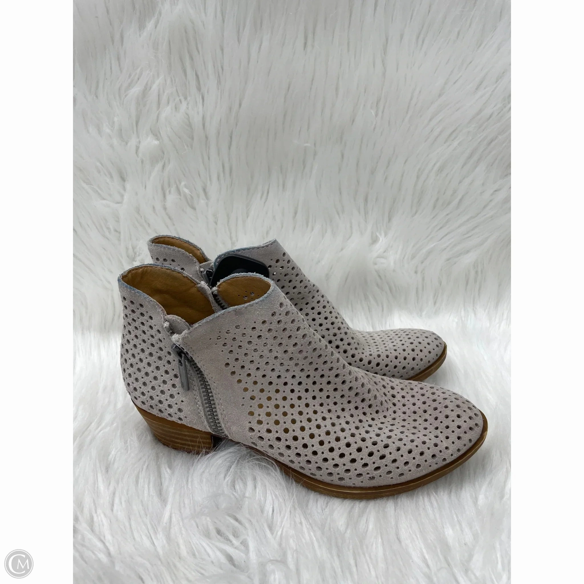 Slip Resistant Weather Resistant User Cozy Feel Boots Ankle Heels By Lucky Brand In Grey, Size: 6.5