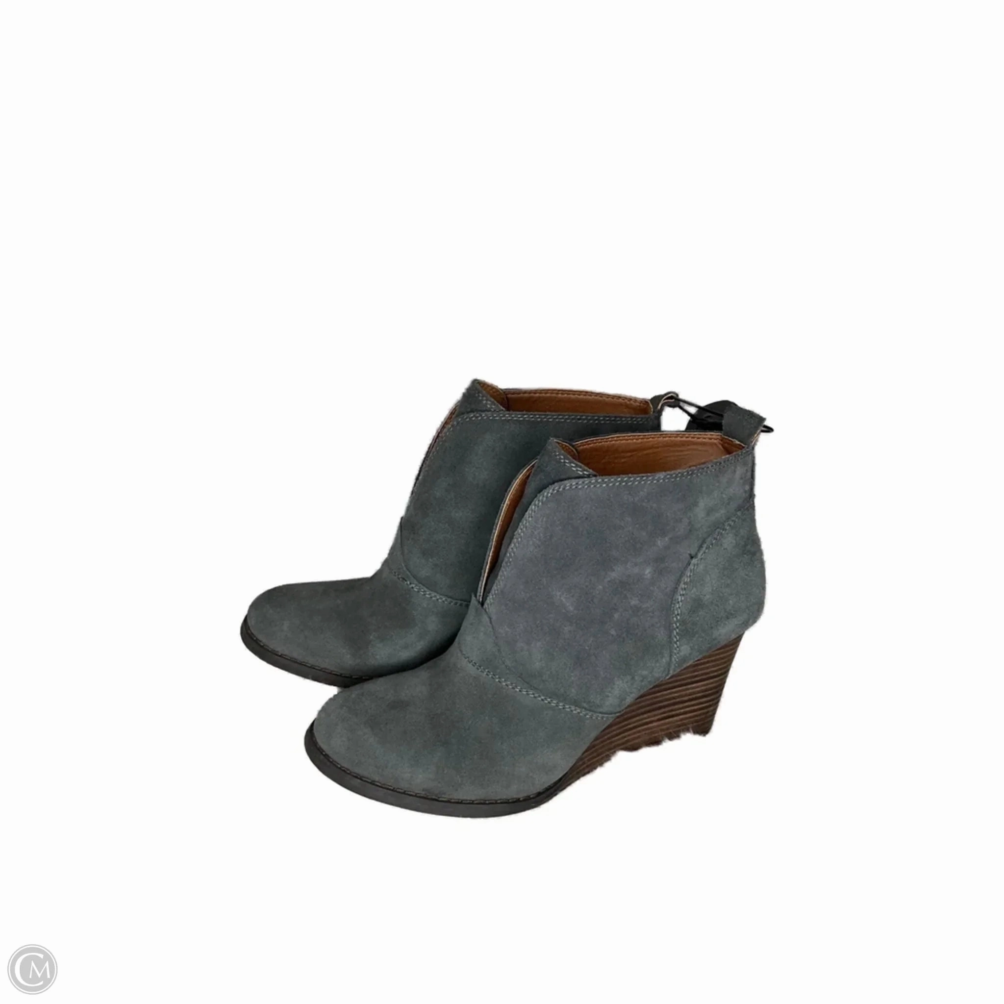Boots Ankle Heels By Lucky Brand In Grey, Size: 8 Neutral Tone
