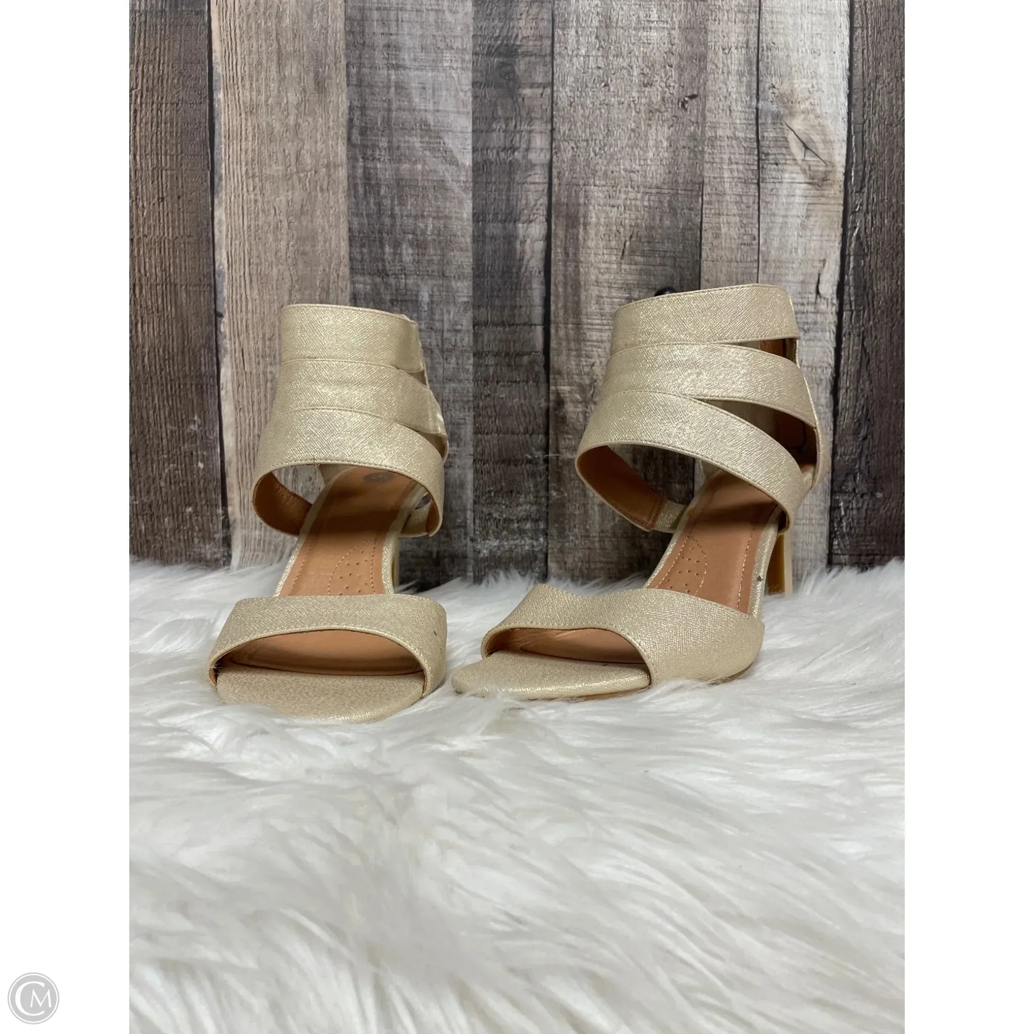 Shoes Heels Stiletto By Cme In Gold, Size: 8 Designer Platform Shoes